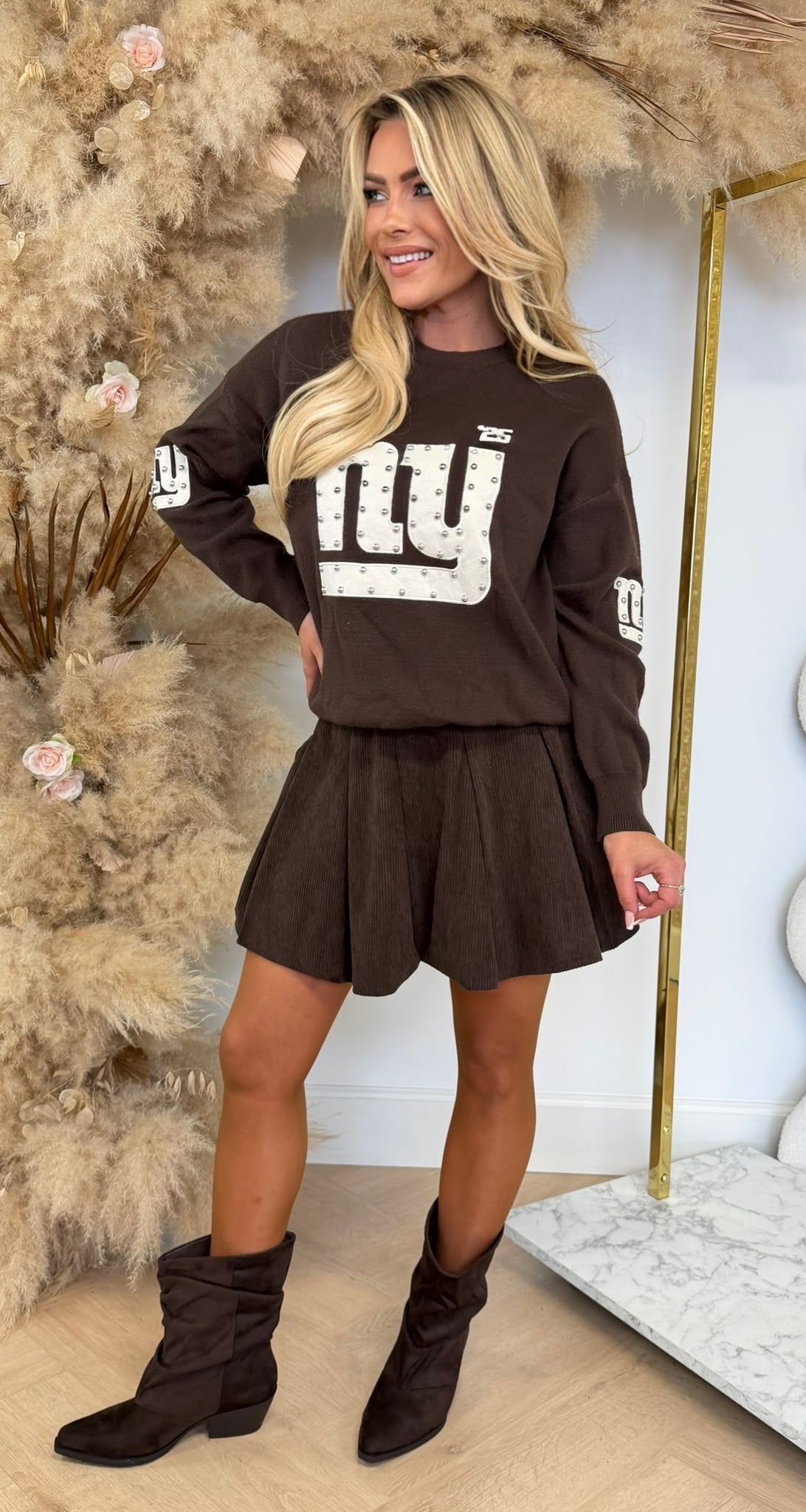 NY STUDS SWEAT 3831337 CHOCO