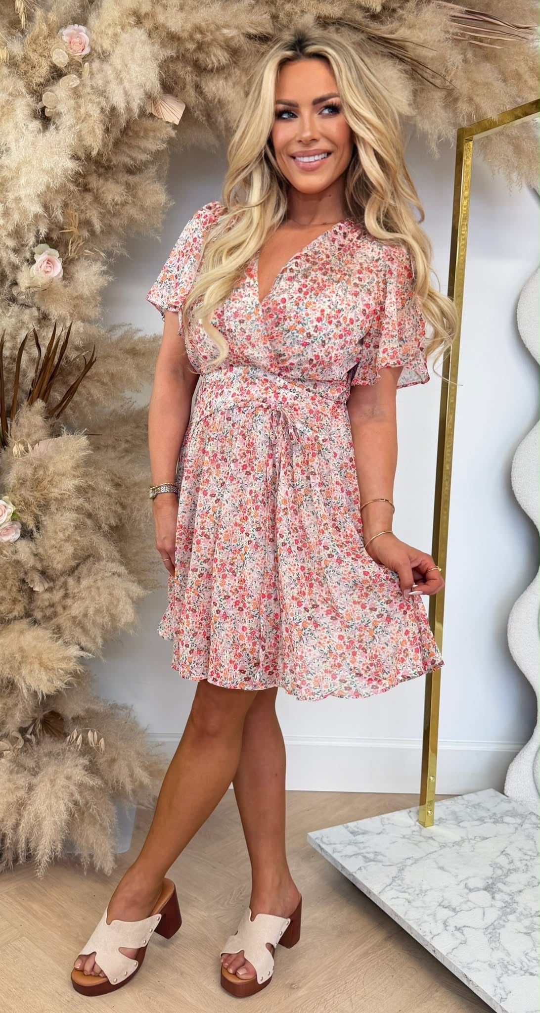BLOOM DRESS 154 ORANGE/RED/GREEN