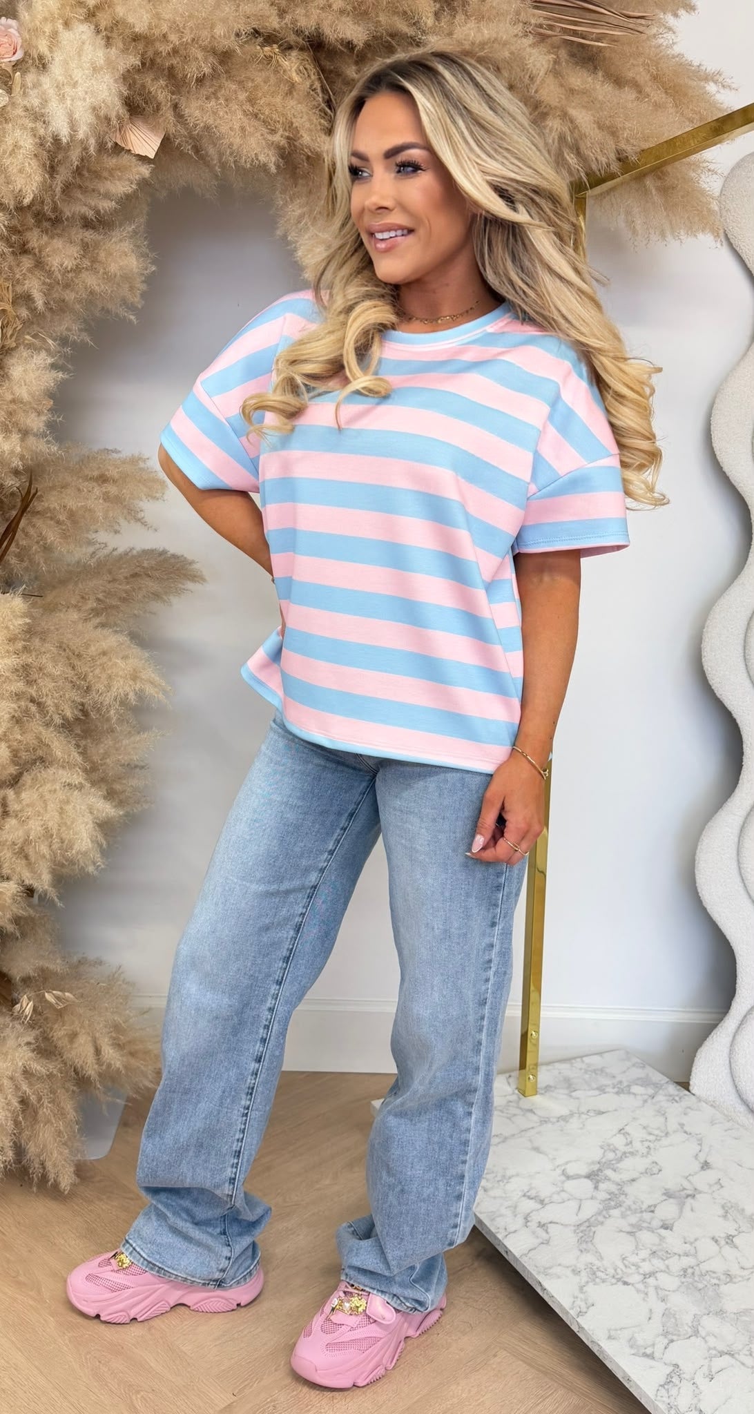RENEE STRIPE TOP LIGHTBLUE
