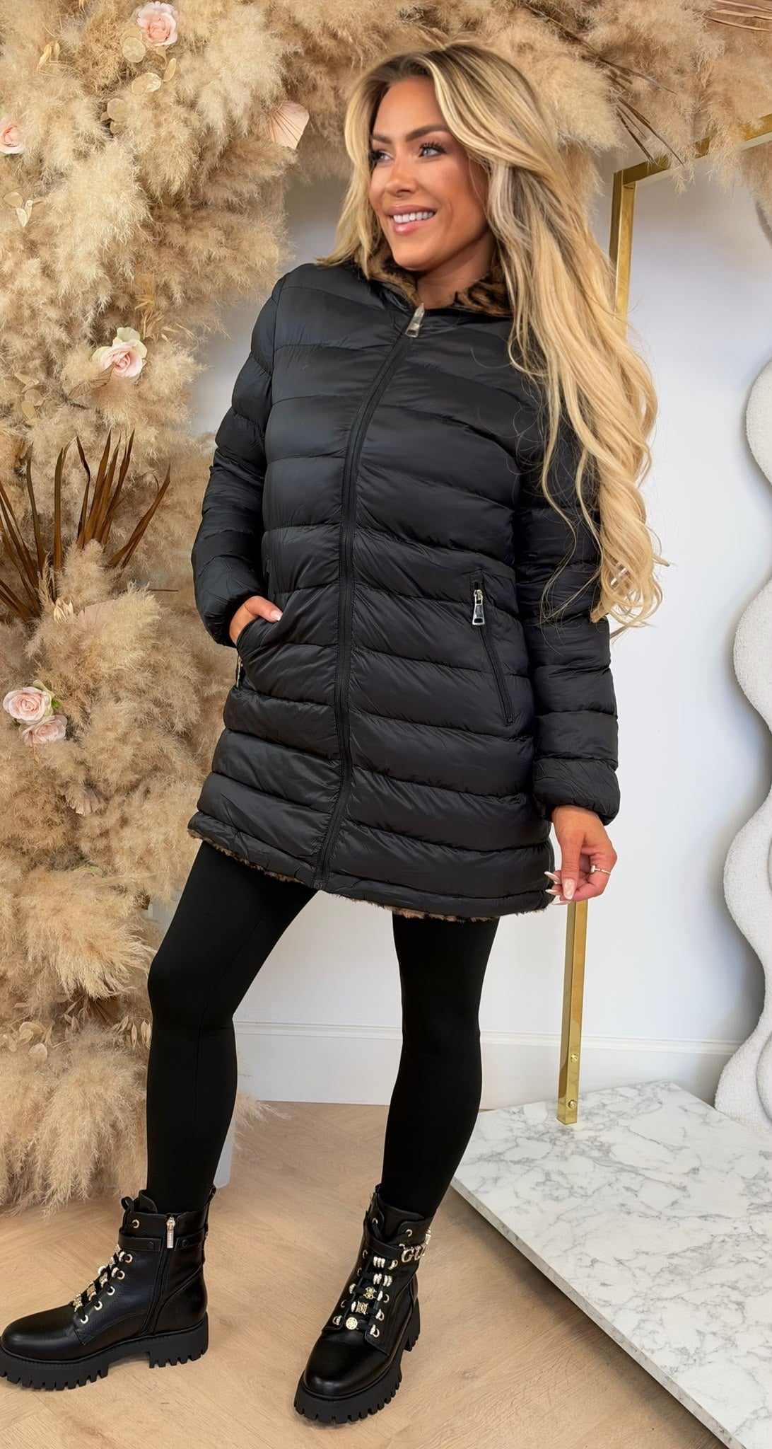TWEE KANTEN DRAAGBARE WINTERJAS 5630 BLACK/CHOCO