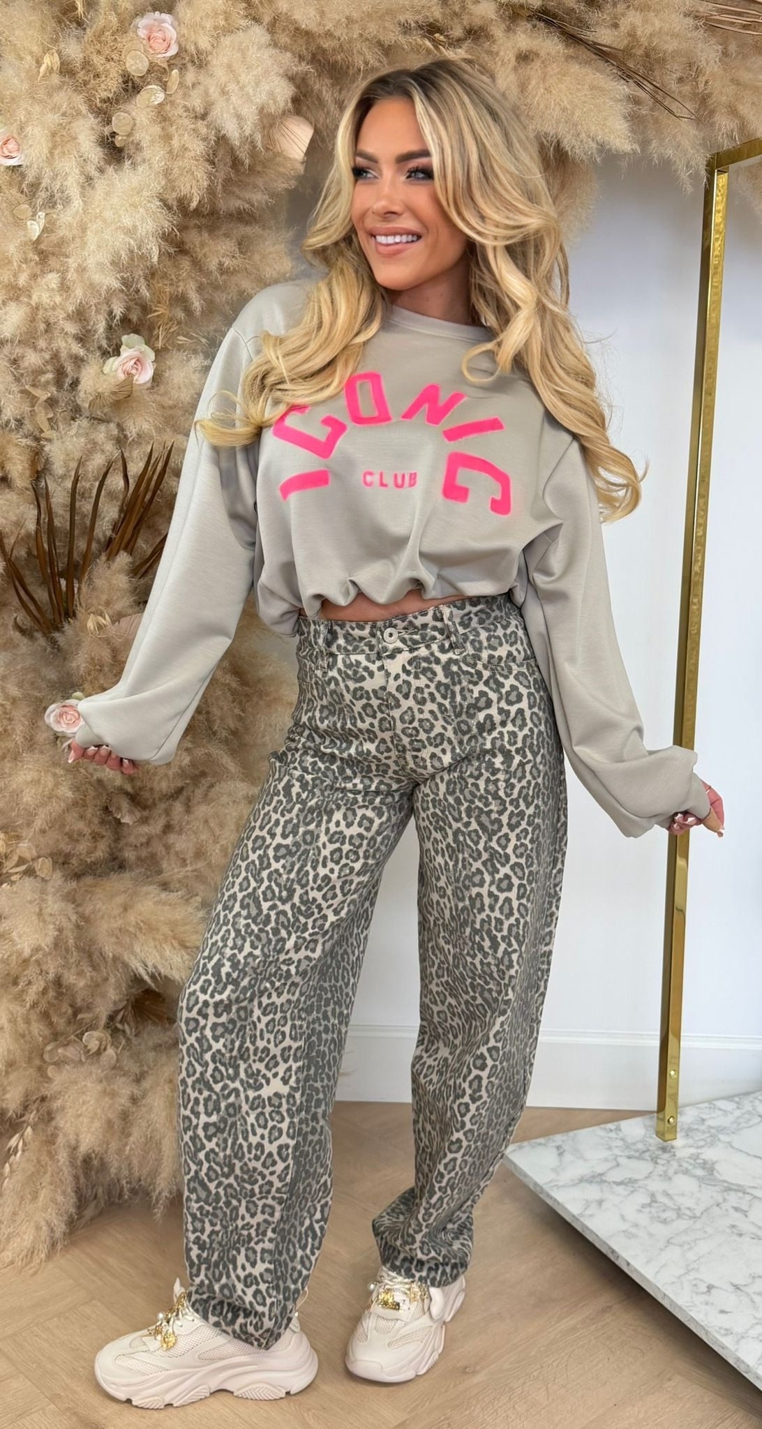 NEON ICONIC CLUB CROPPED SWEAT TAUPE