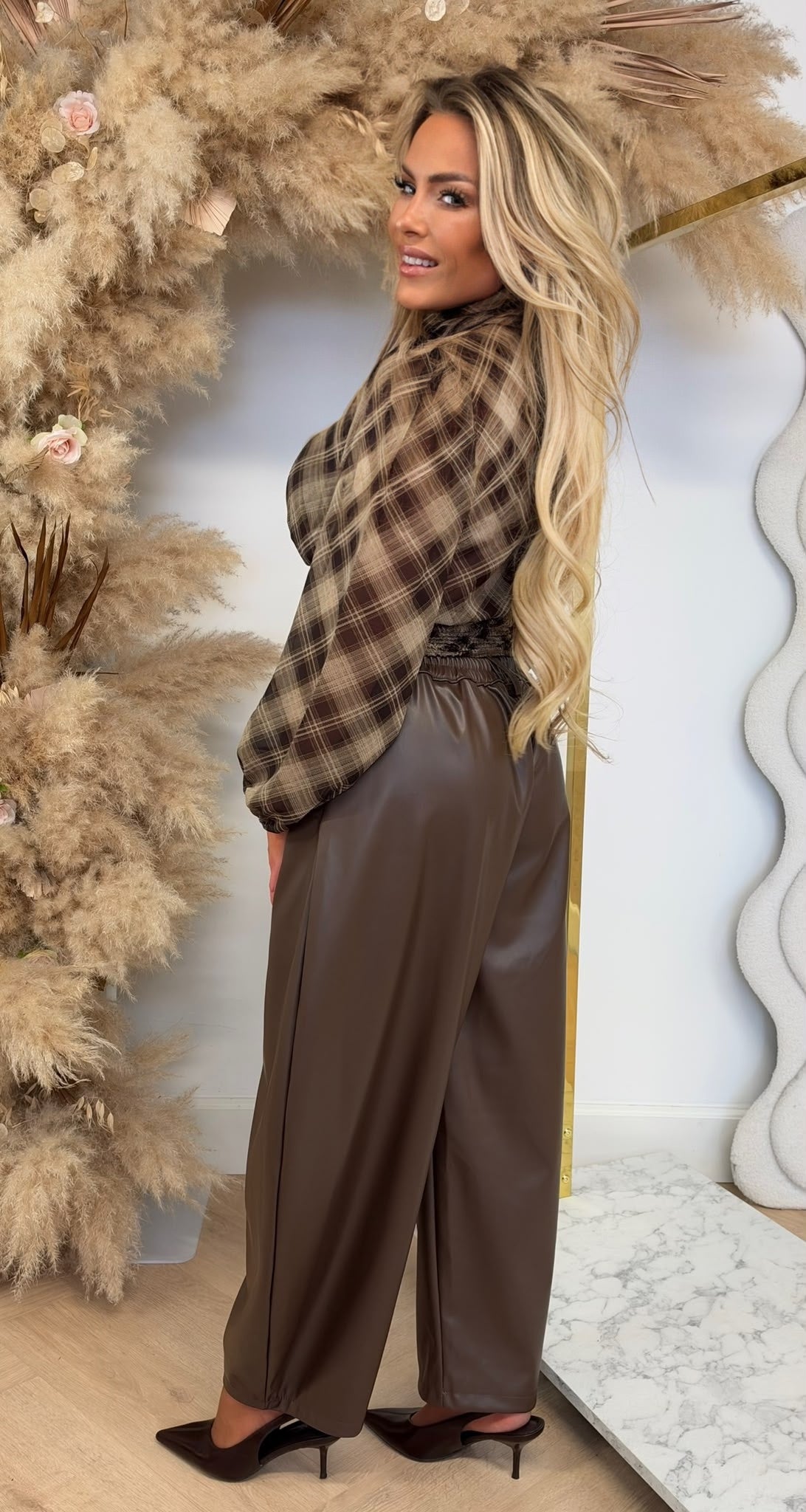 RUIT CROPPED TOP 5788 BEIGE/CHOCO