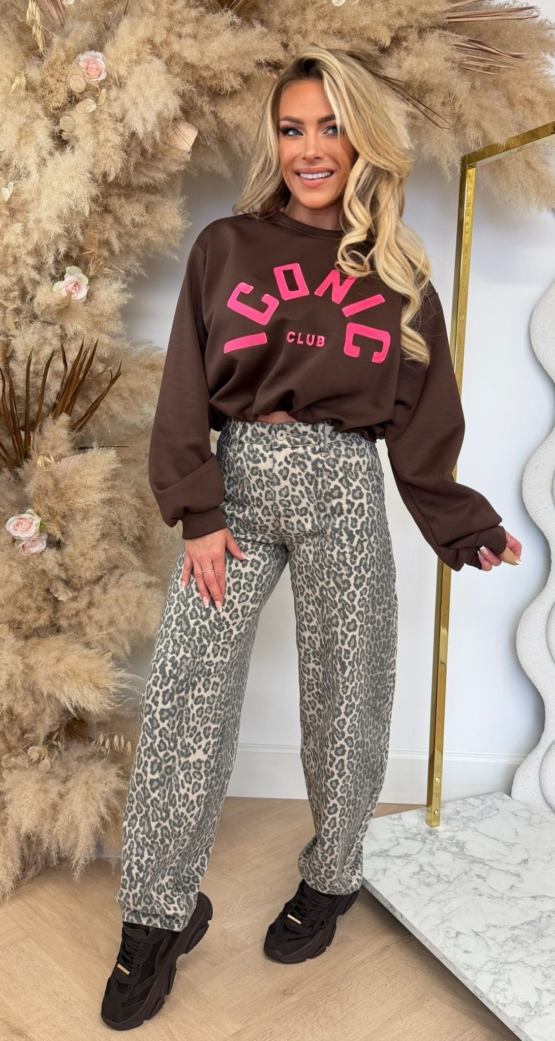 NEON ICONIC CLUB CROPPED SWEAT CHOCO
