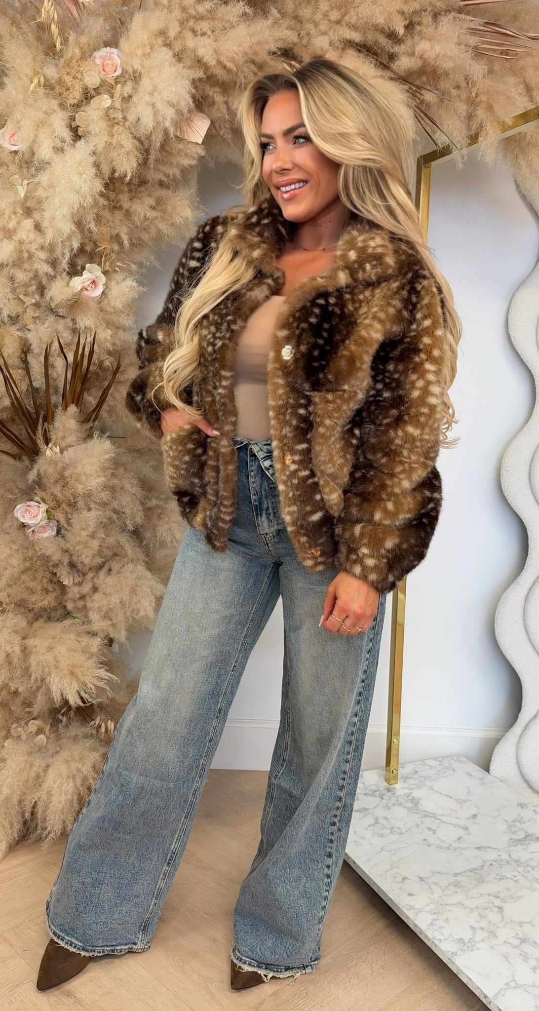 BAMBI JACKET 036 BEIGE/CHOCO