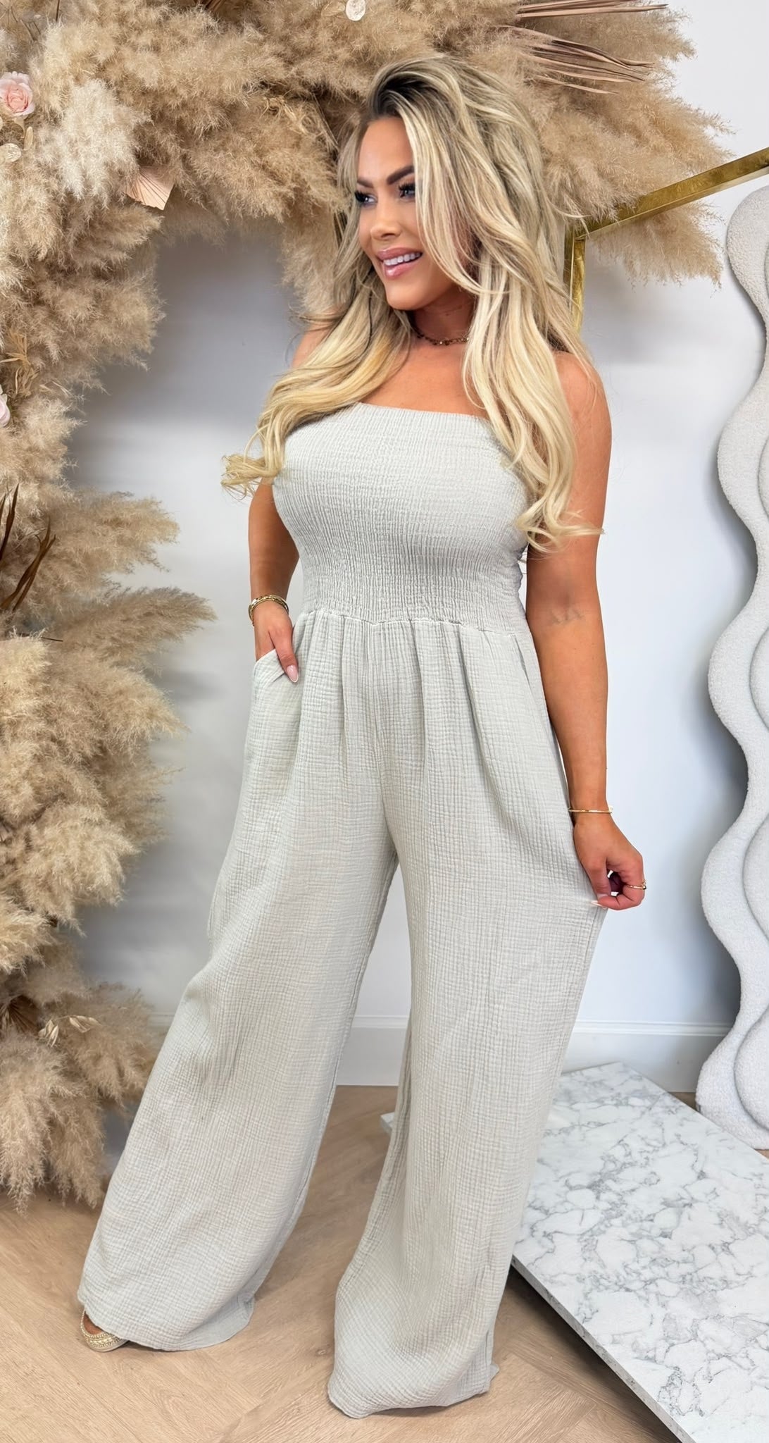 ELIN STRAPLESS JUMPER BEIGE