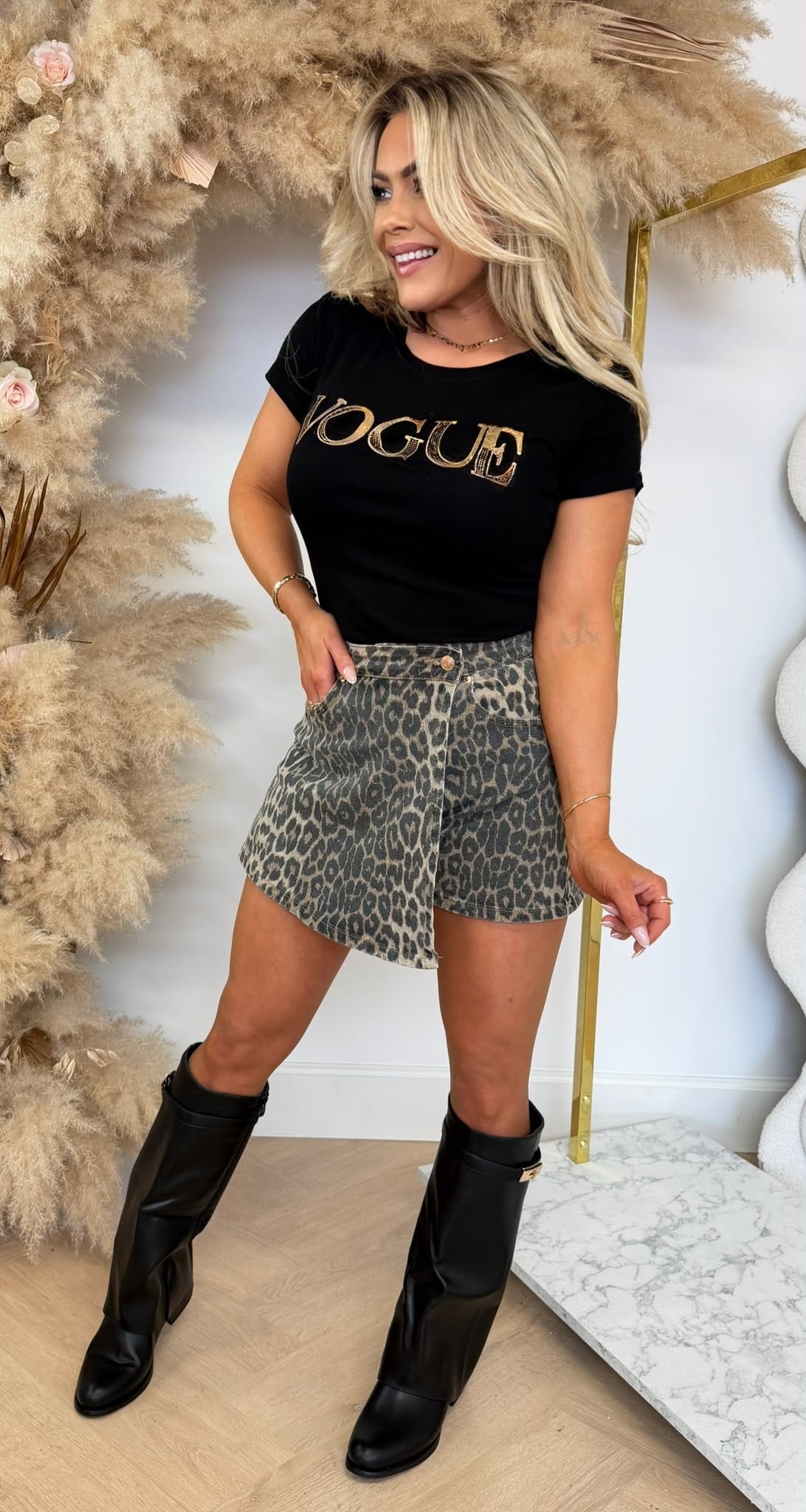VOGUE BUTTON SHIRT G5902 BLACK