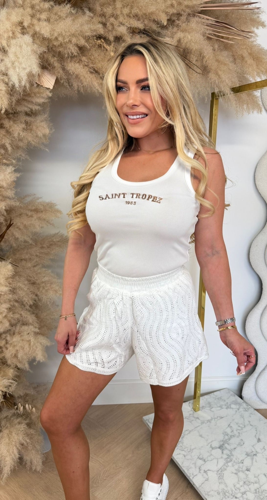 SAINT TROPEZ TOP KC-19 OFFWHITE