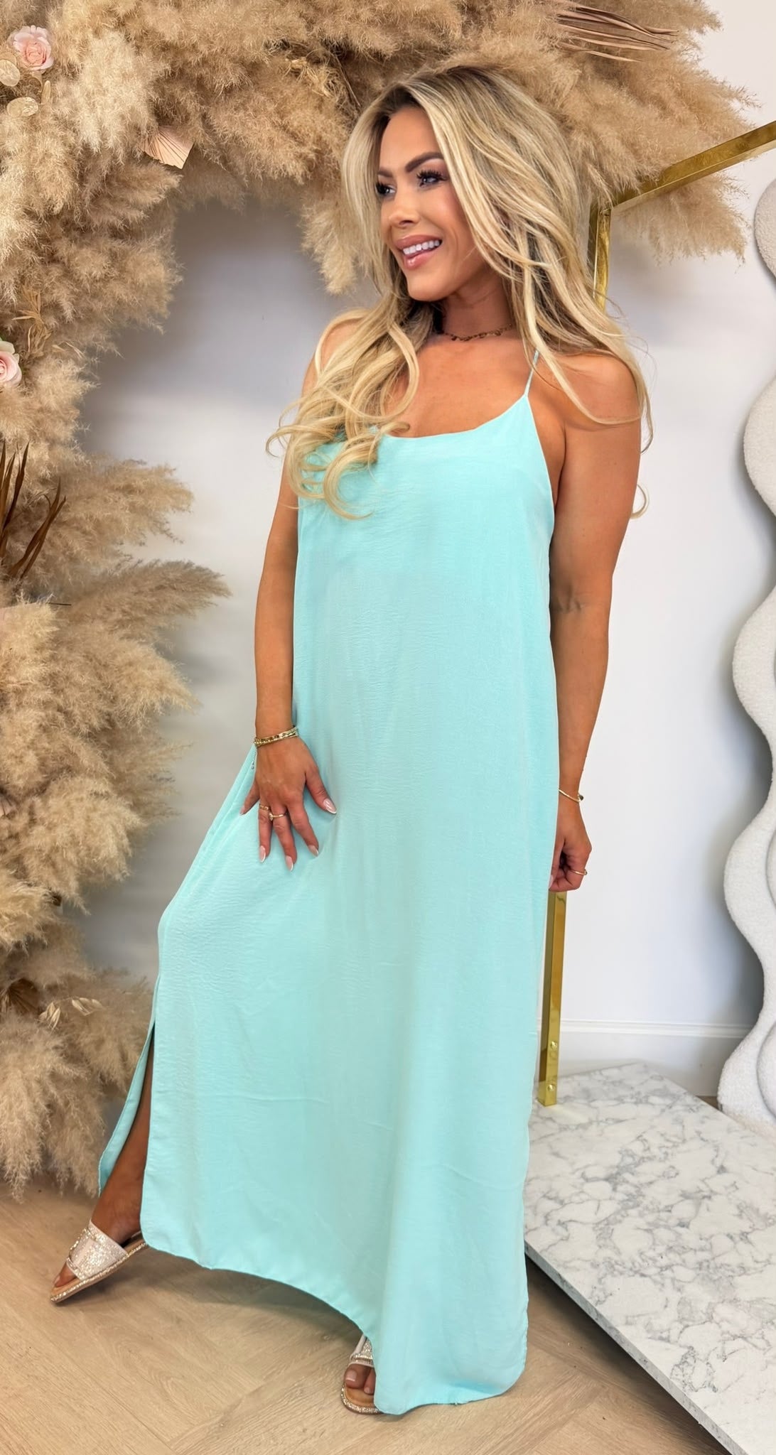 DAZY BOHI MAXI DRESS AQUA