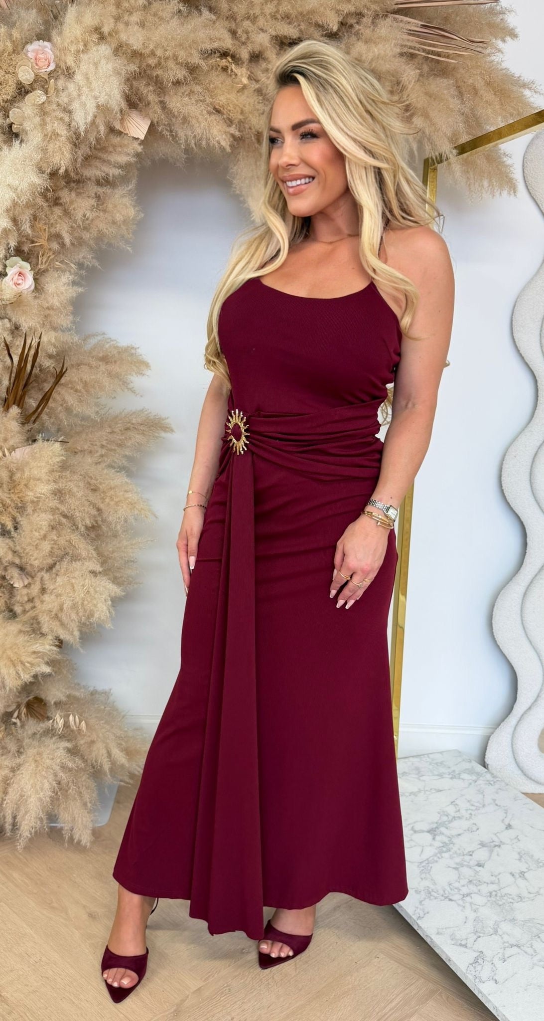 MIDNIGHT SUN DRESS BORDEAUX