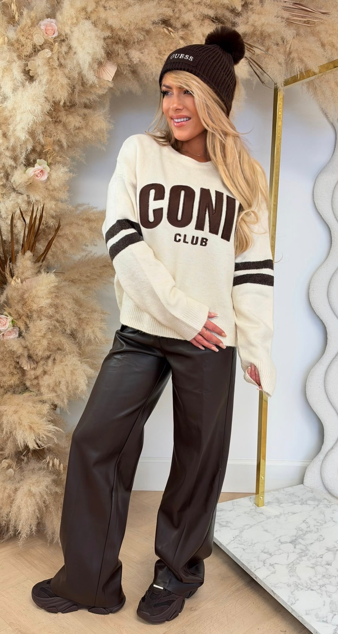 SIDE STRIPE ICONIC CLUB KNIT 3831425 BEIGE