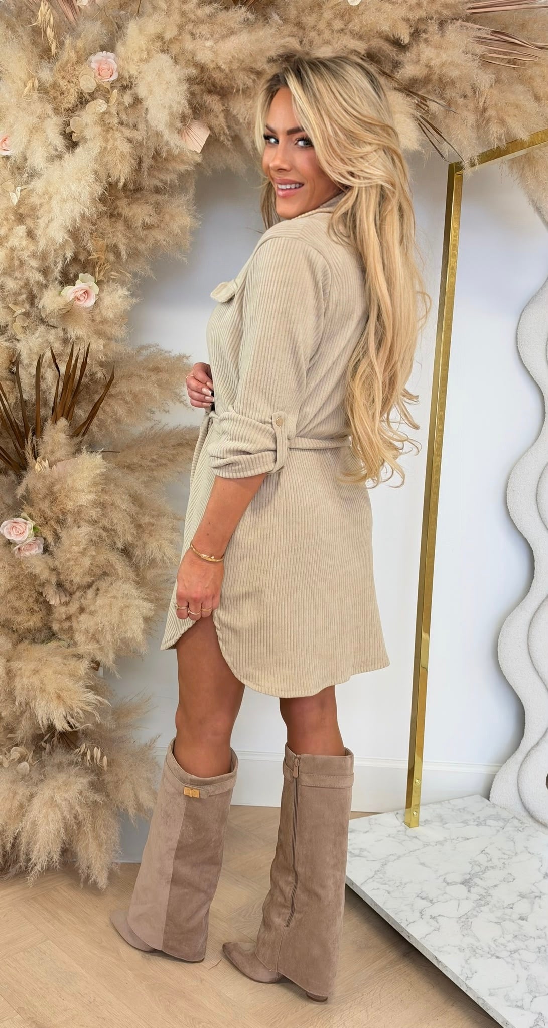 ALISON CORDUROY LUS DRESS BEIGE