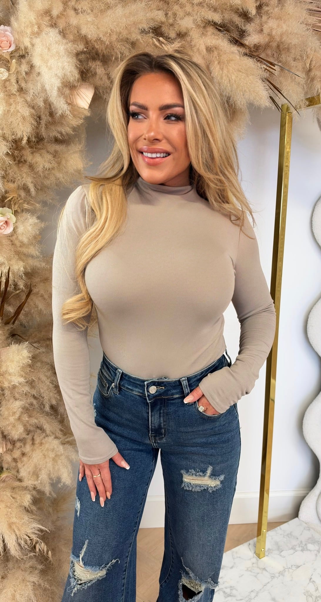 TURTLE BASIC STRETCH TOP 2038 TAUPE