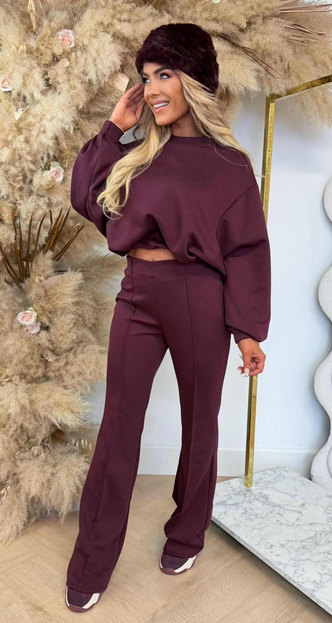 MELANIE PUFFY SET BURGUNDY