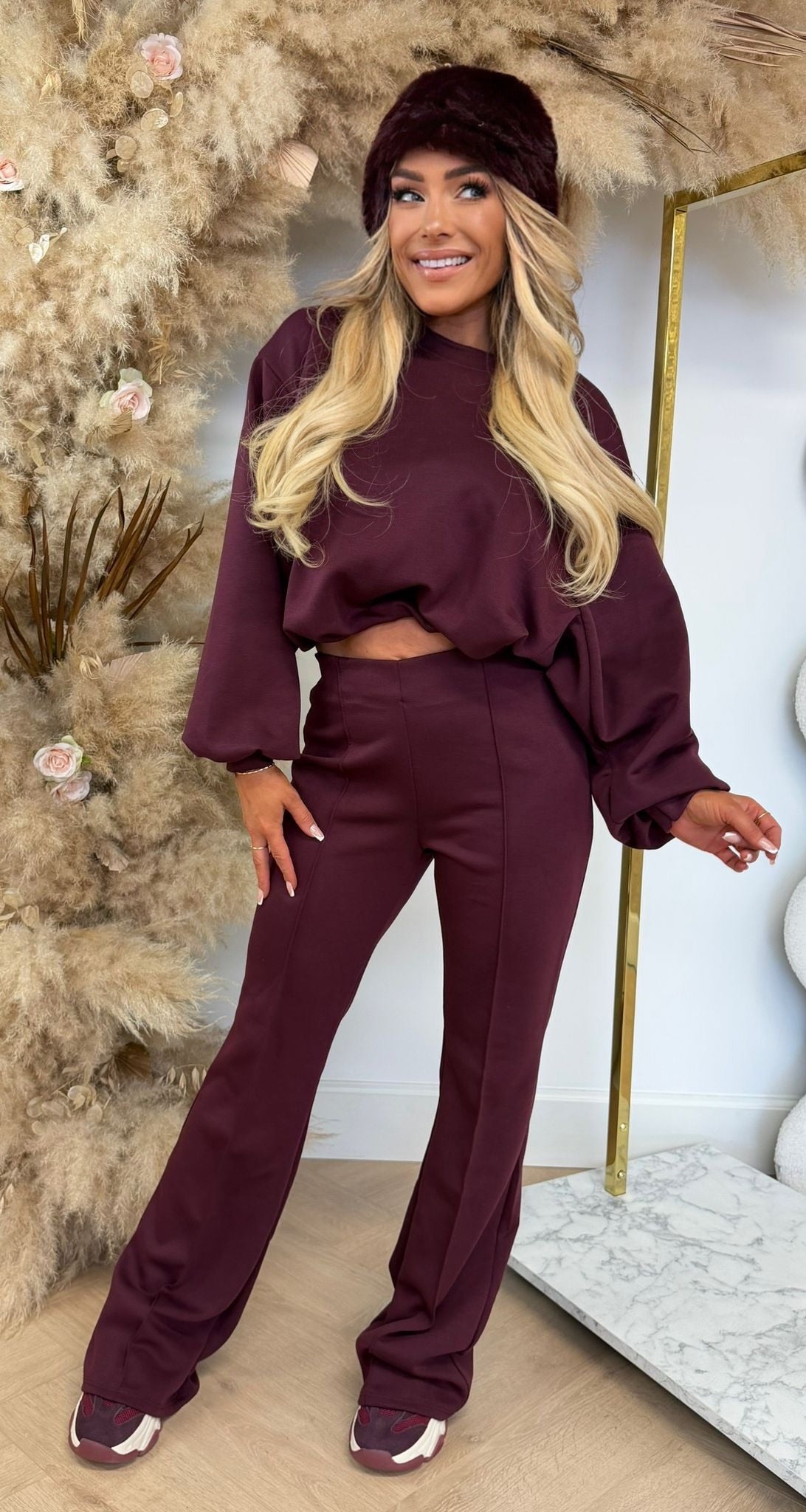MELANIE PUFFY SET BURGUNDY