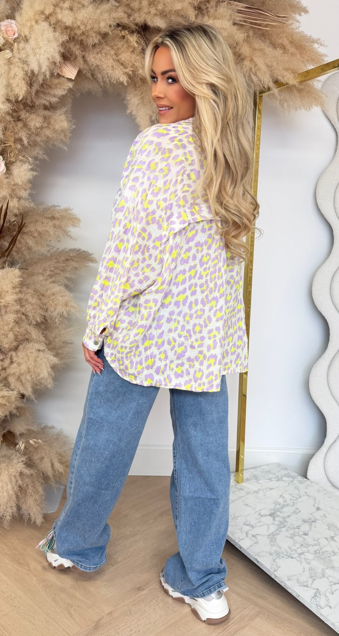ANAYA COTTON LEO BLOUSE LILA
