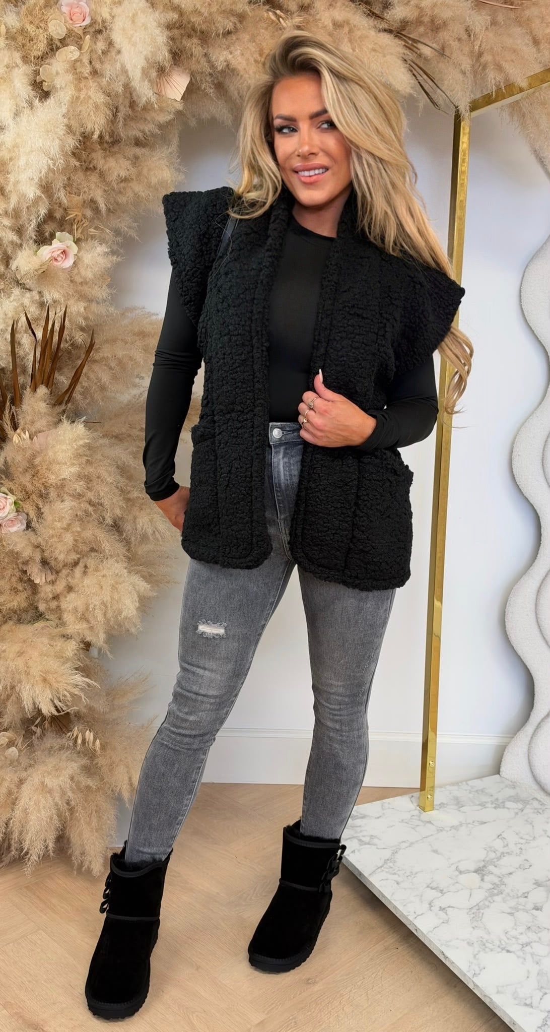 TEDDY GILET BLACK