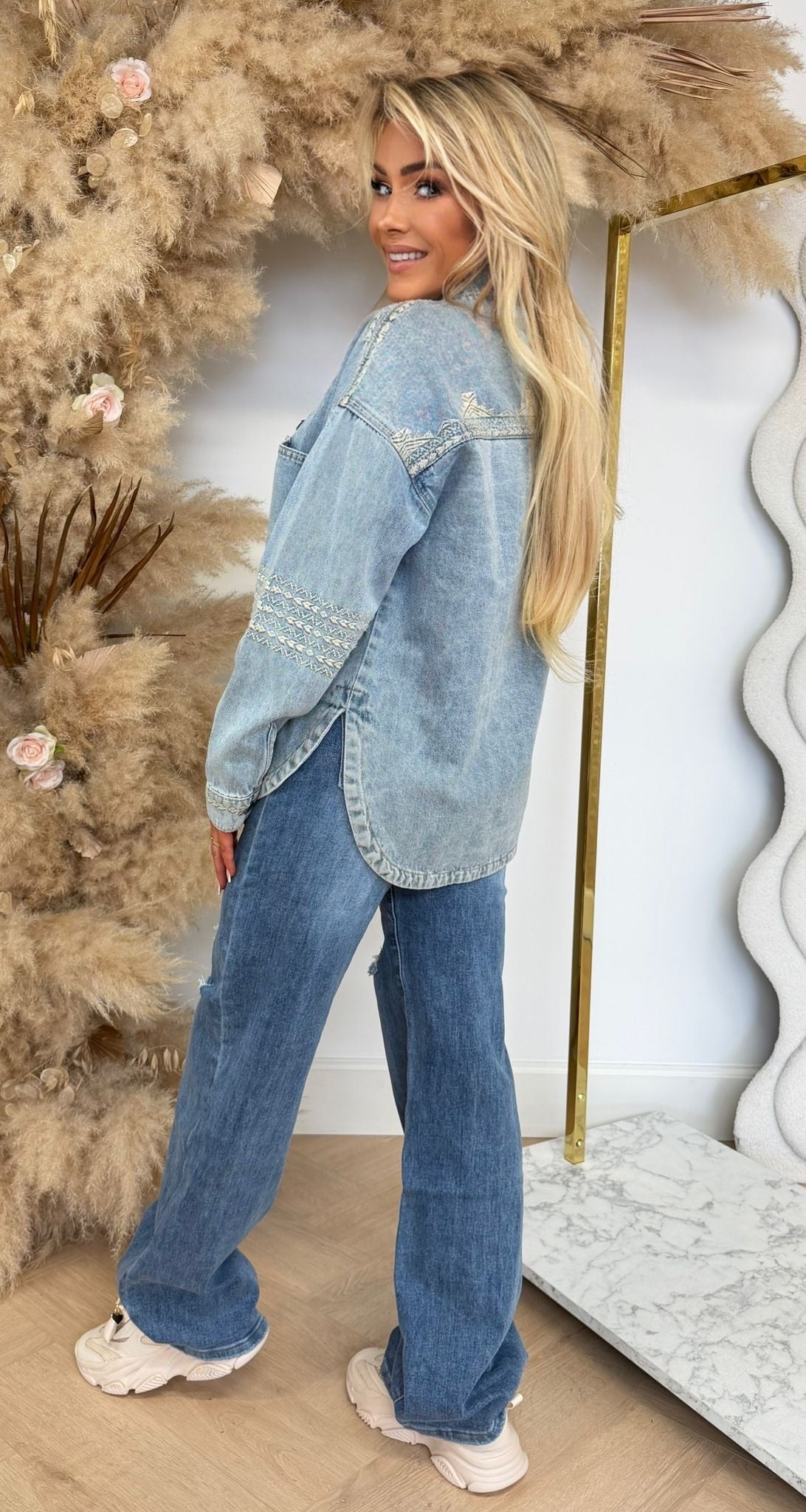 BOHEMAIN DENIM BLOUSE 708 LIGHTBLUE