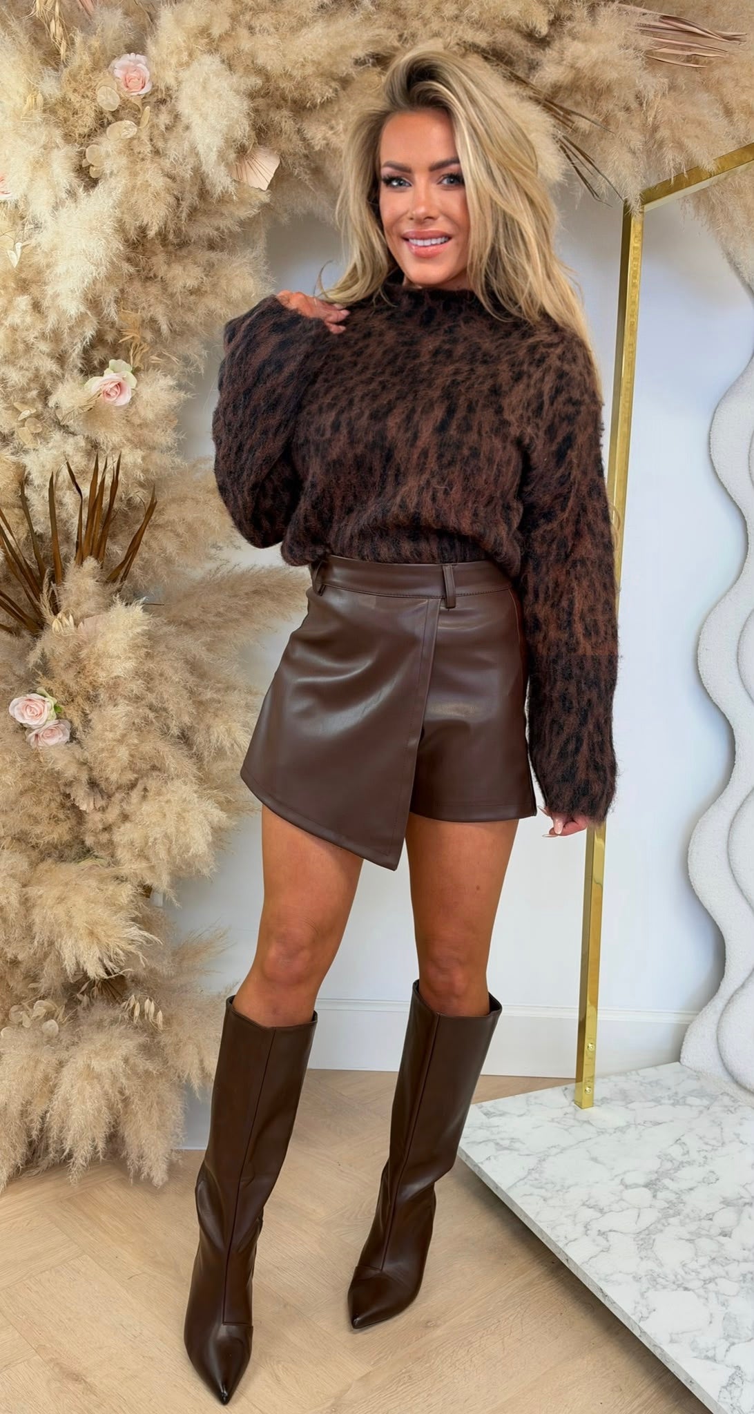 TURTLE NECK LEOPARD TRUITJE 1423 CHOCO