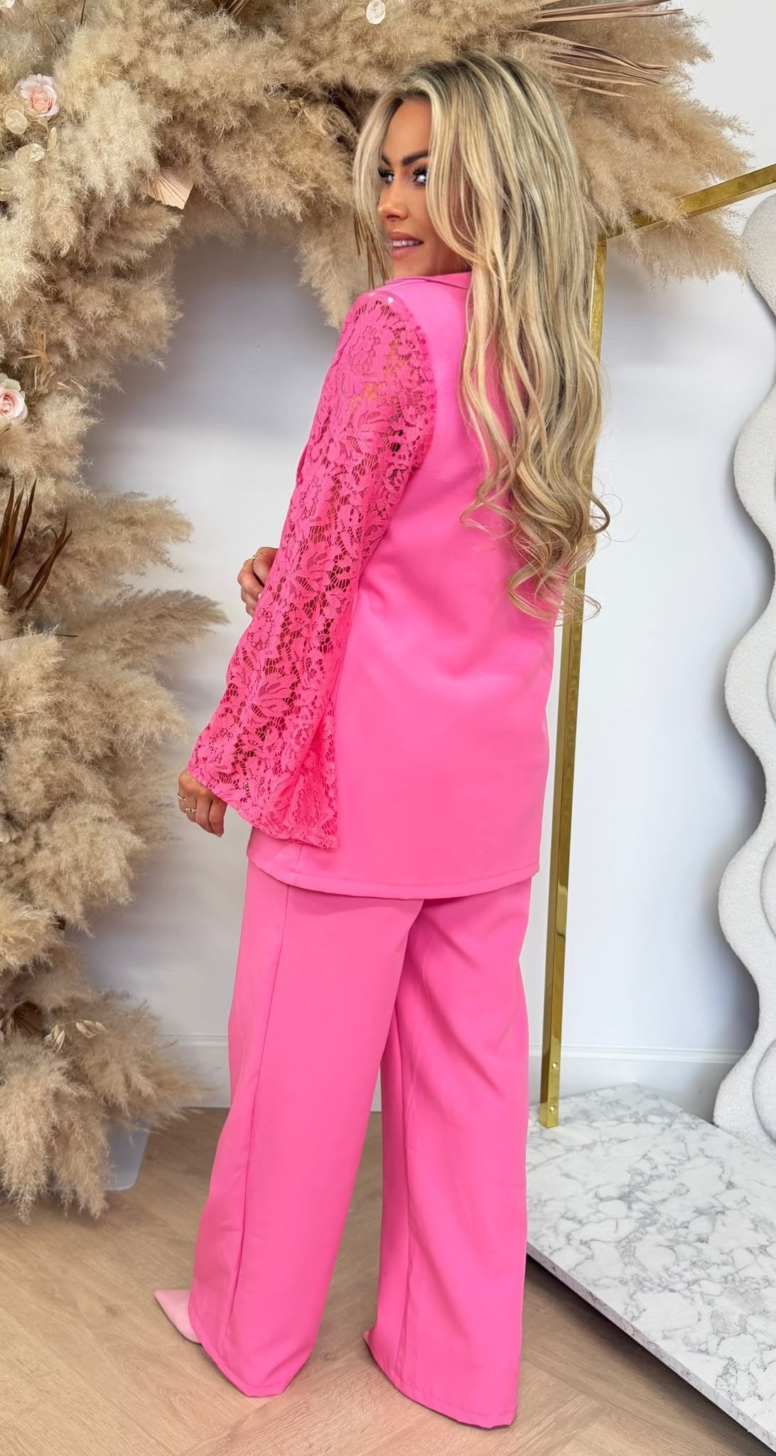 BROCHE LACY 2 PIECE SET FUCHSIA