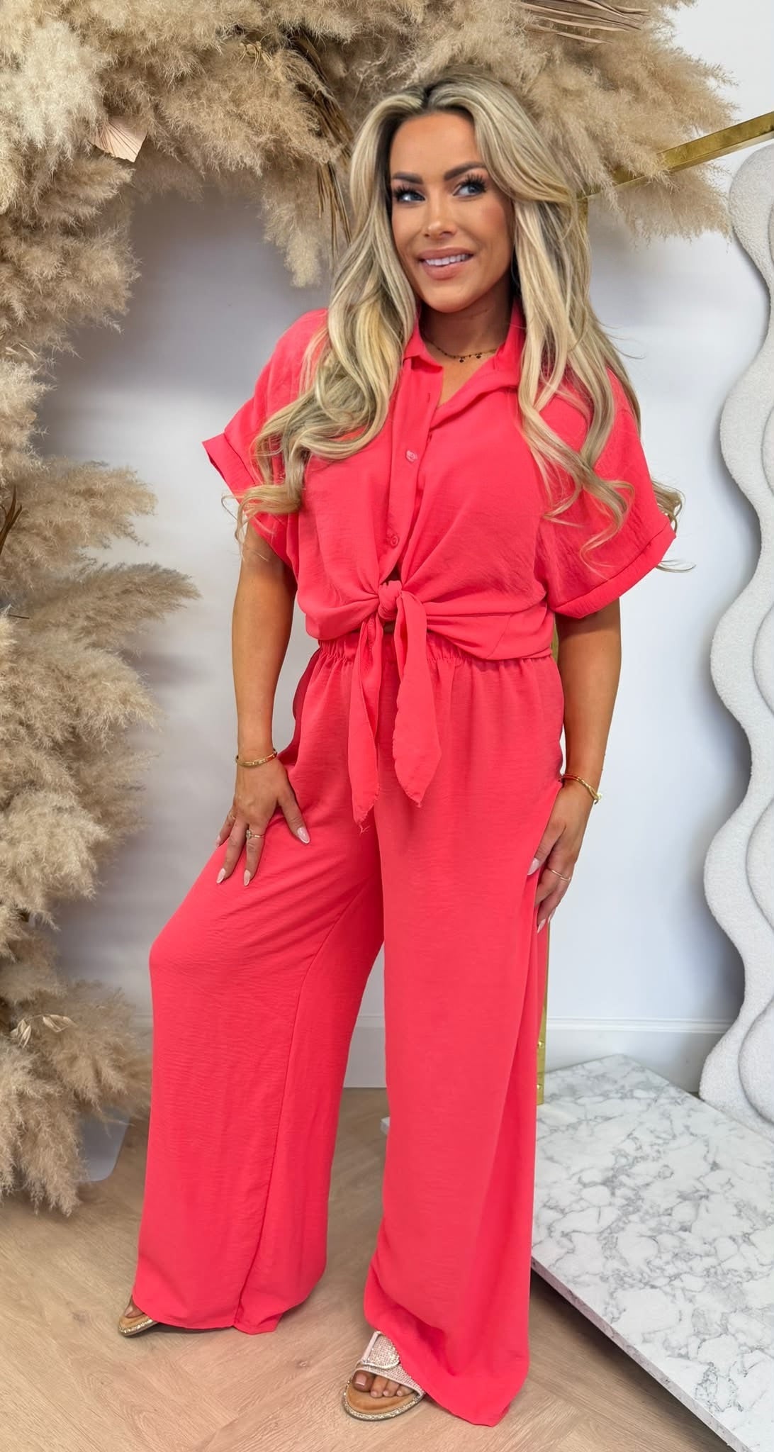 SIMPLE CLASSY CO-ORD SET CORAL
