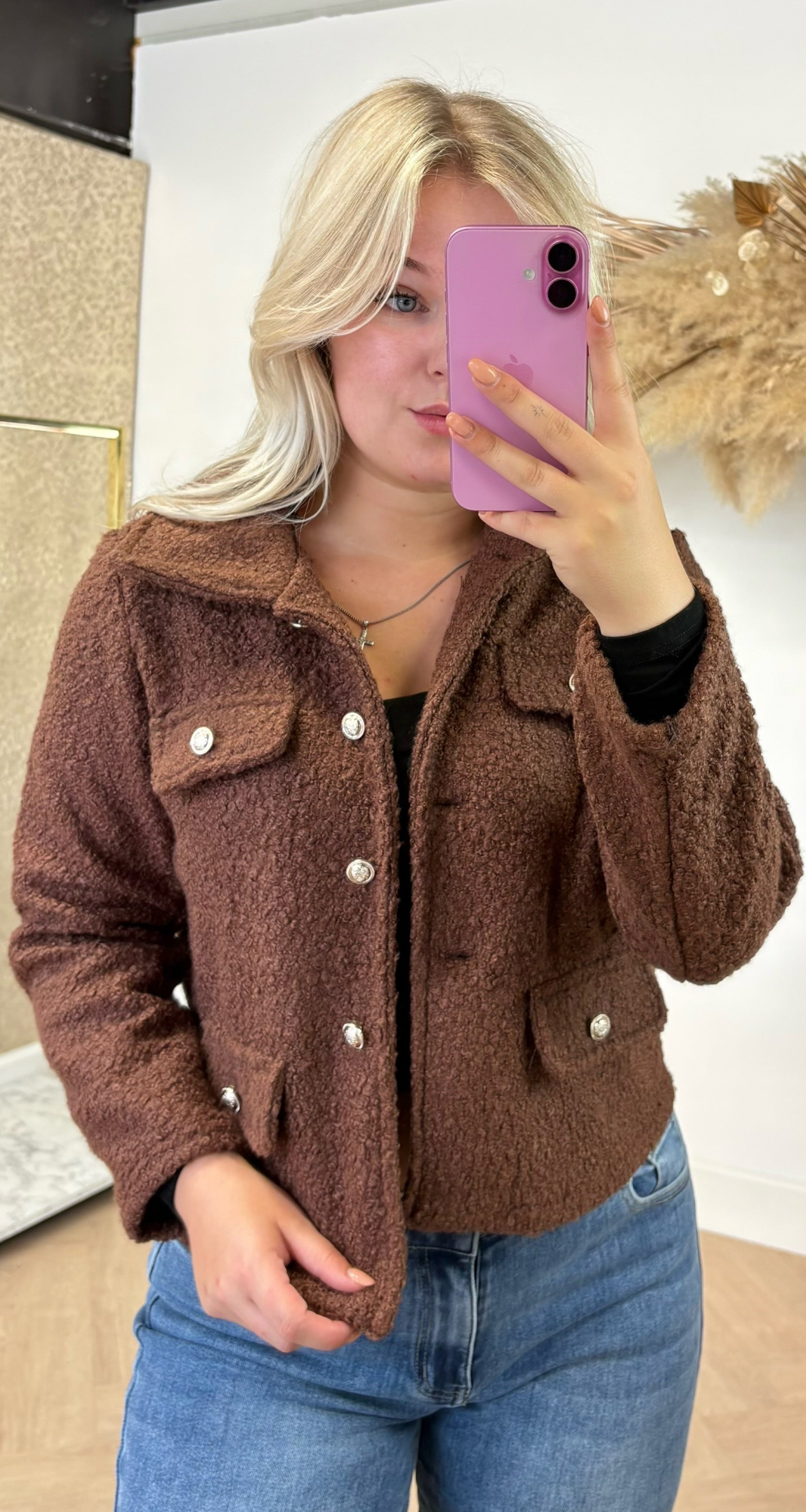 BOUCLE JACKET BROWN