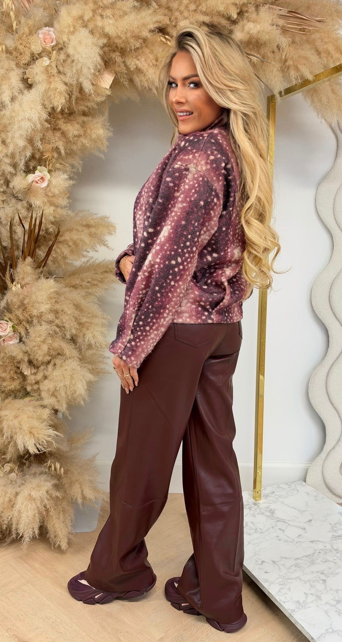 PRINT ANIMAL JACKET BORDEAUX