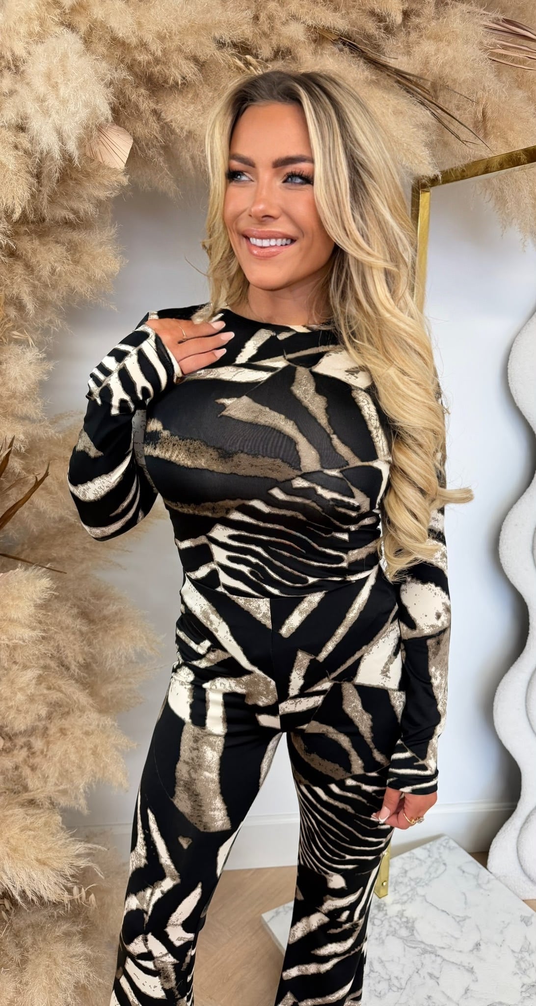BY SWAN PRINT BODY 10137 BLACK/TAUPE