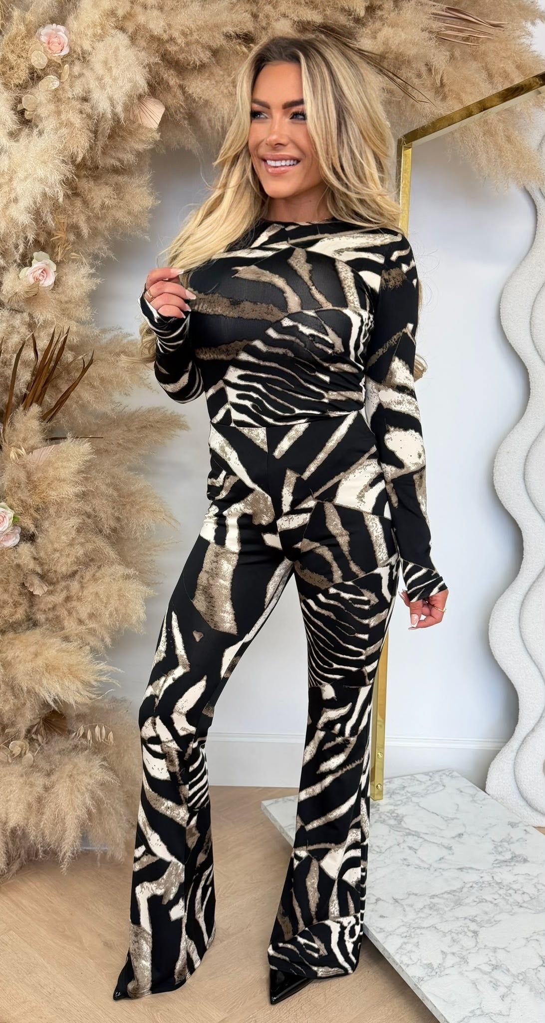 BY SWAN PRINT BODY 10137 BLACK/TAUPE