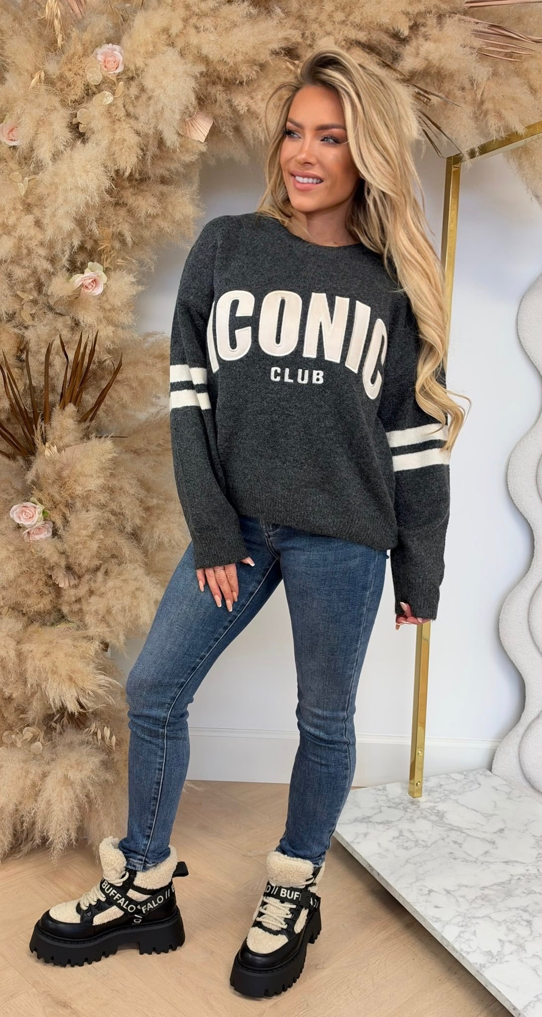 SIDE STRIPE ICONIC CLUB KNIT 3831425 GREY