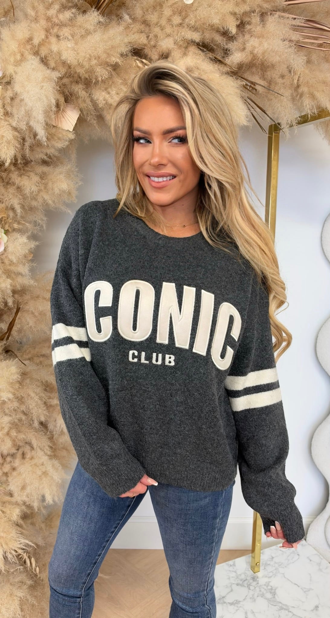 SIDE STRIPE ICONIC CLUB KNIT 3831425 GREY