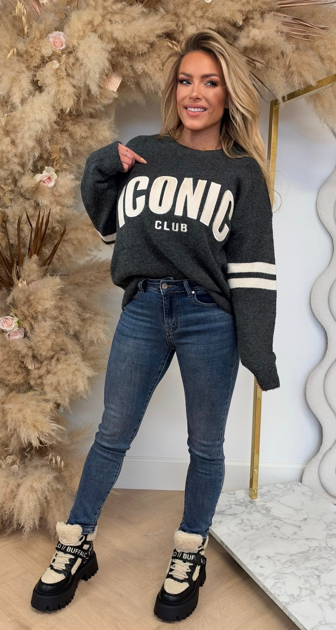 SIDE STRIPE ICONIC CLUB KNIT 3831425 GREY