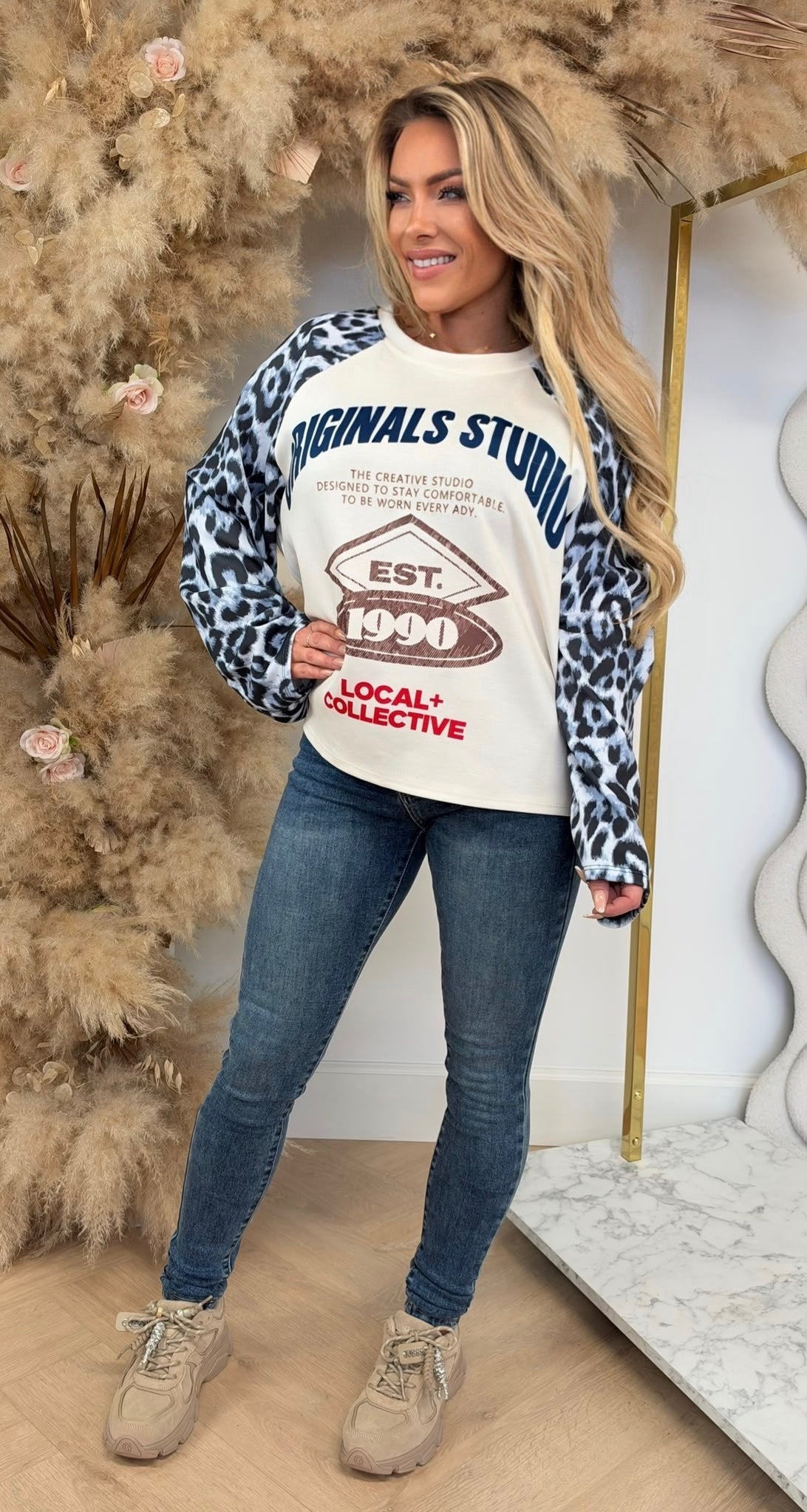 STUDIO PANTER SLEEVE TOP BLUE