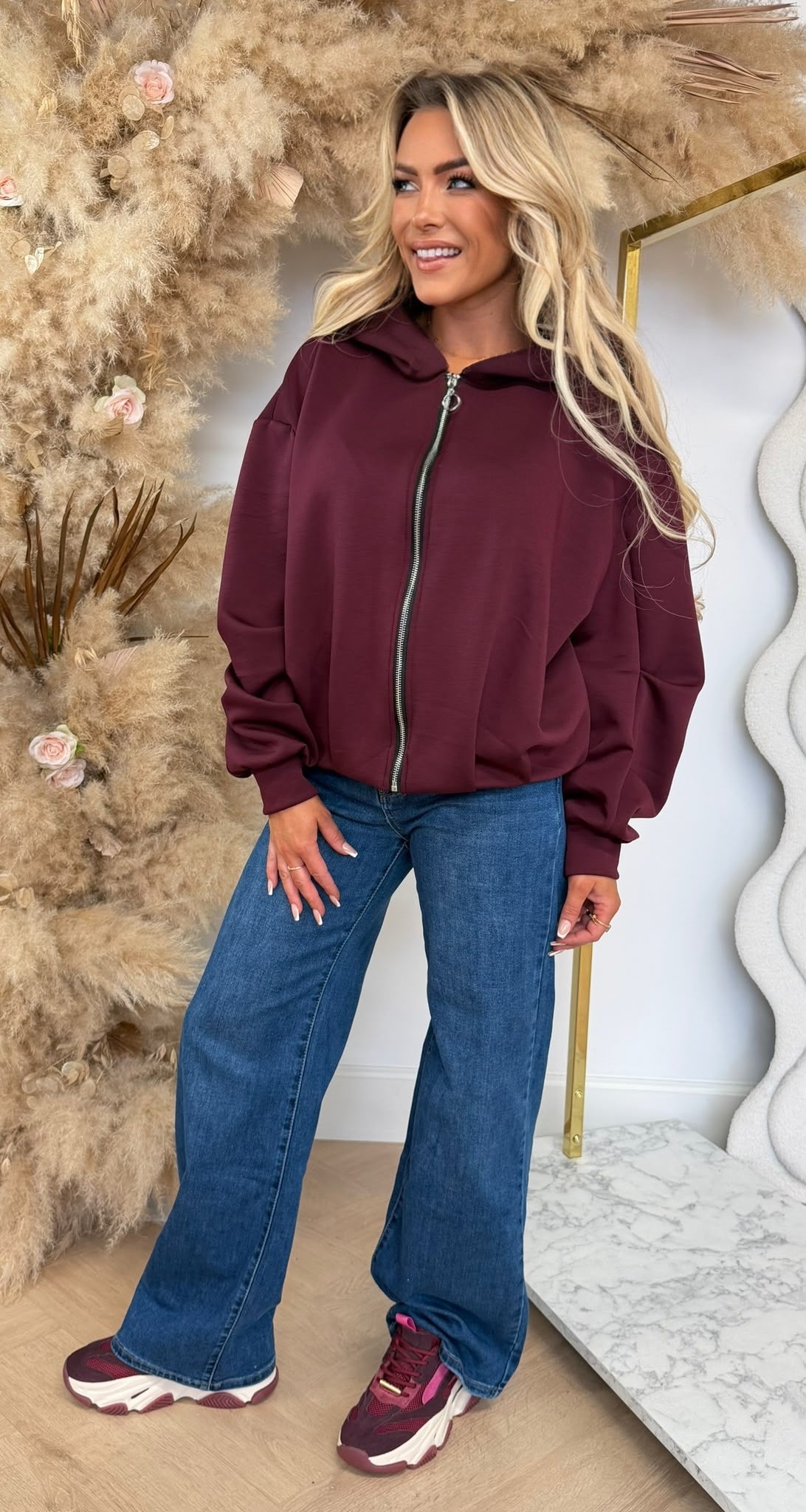 ZIPPY CAPUCHON VEST BORDEAUX