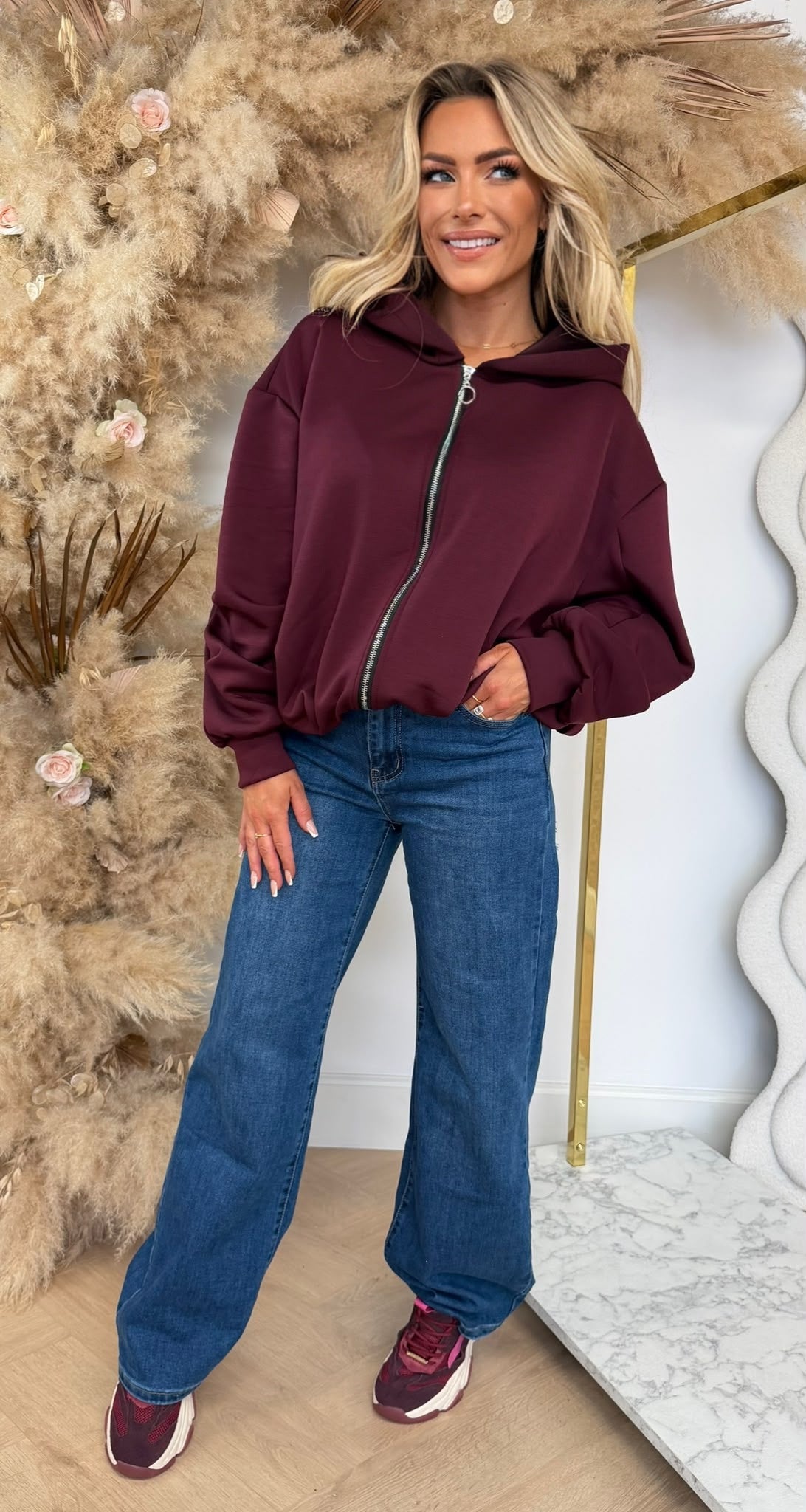 ZIPPY CAPUCHON VEST BORDEAUX