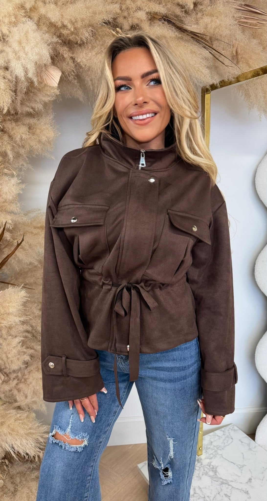 LAURA SUEDE JACKET CHOCO