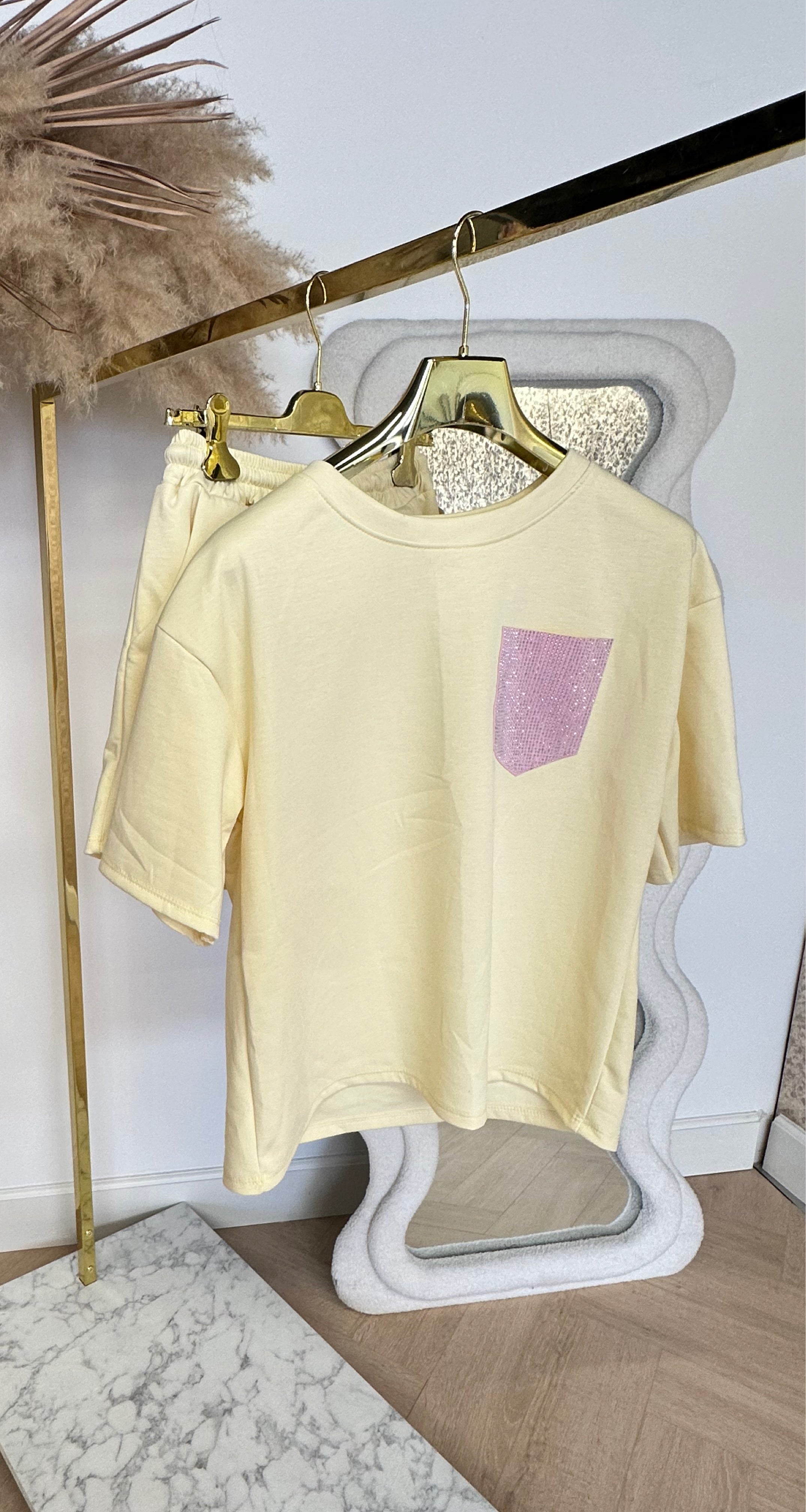 BESTY GLITTER POCKET SET BUTTERYELLOW