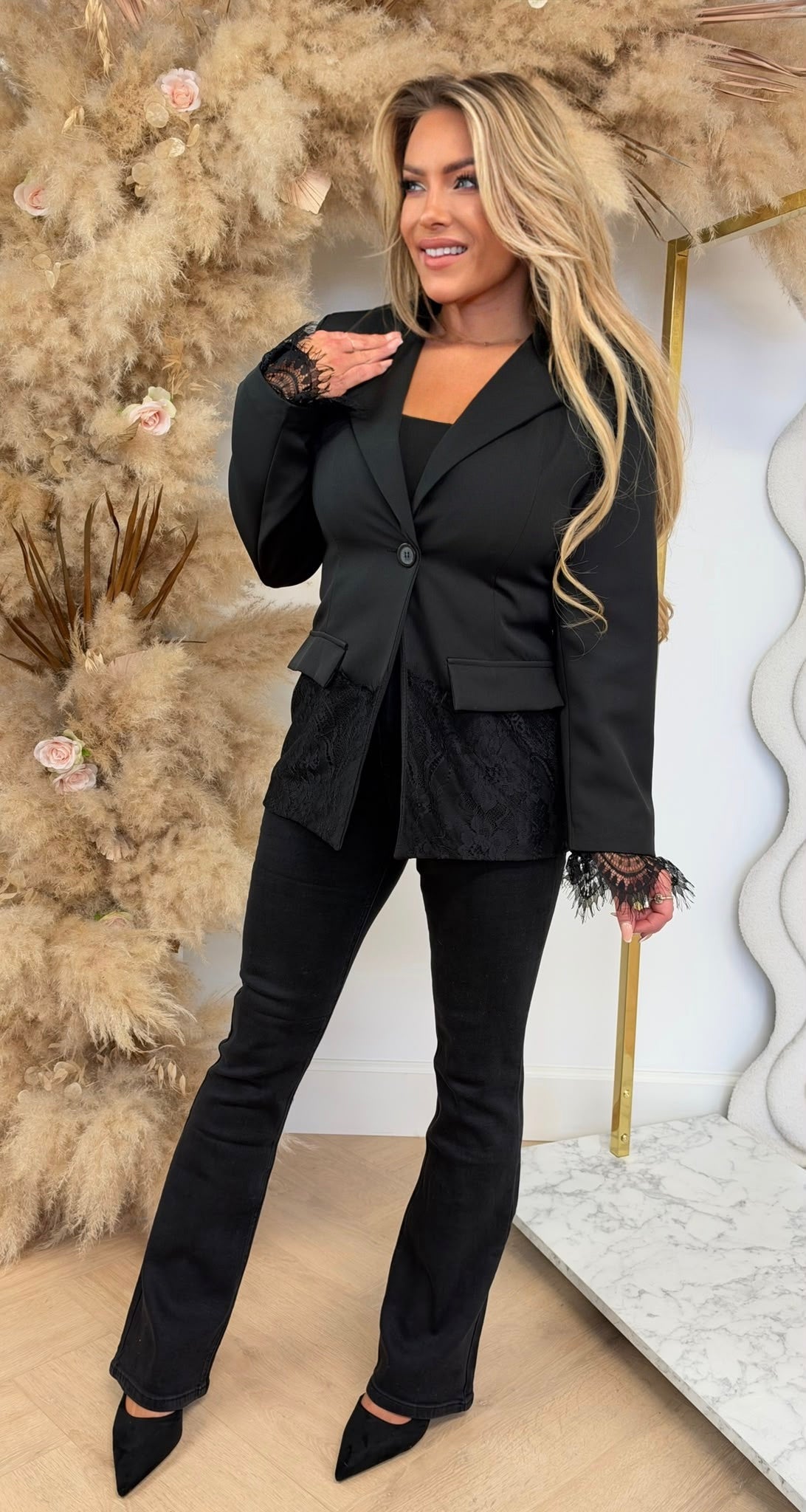 JUSTINE LACE BLAZER 52612 BLACK