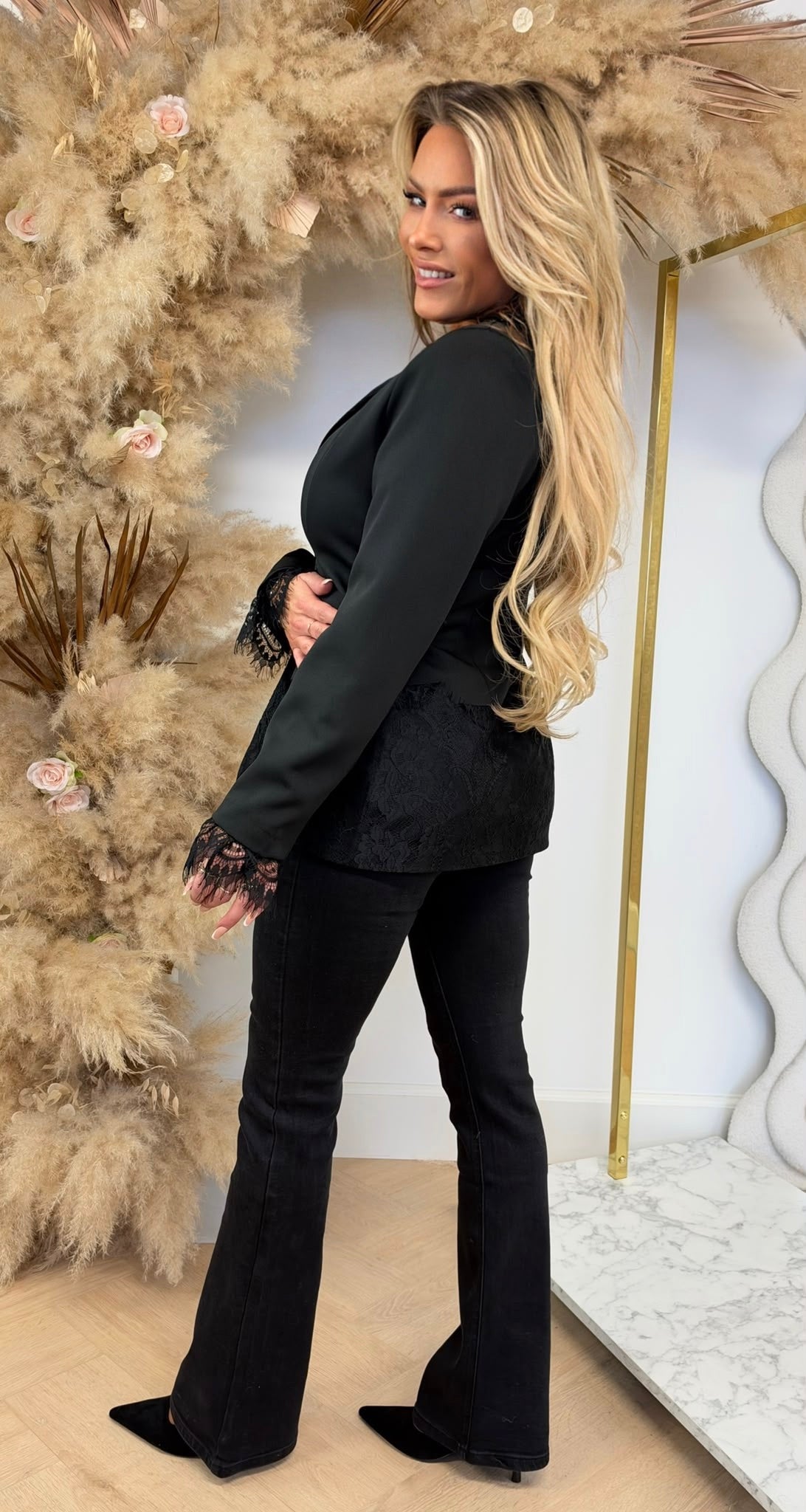 JUSTINE LACE BLAZER 52612 BLACK