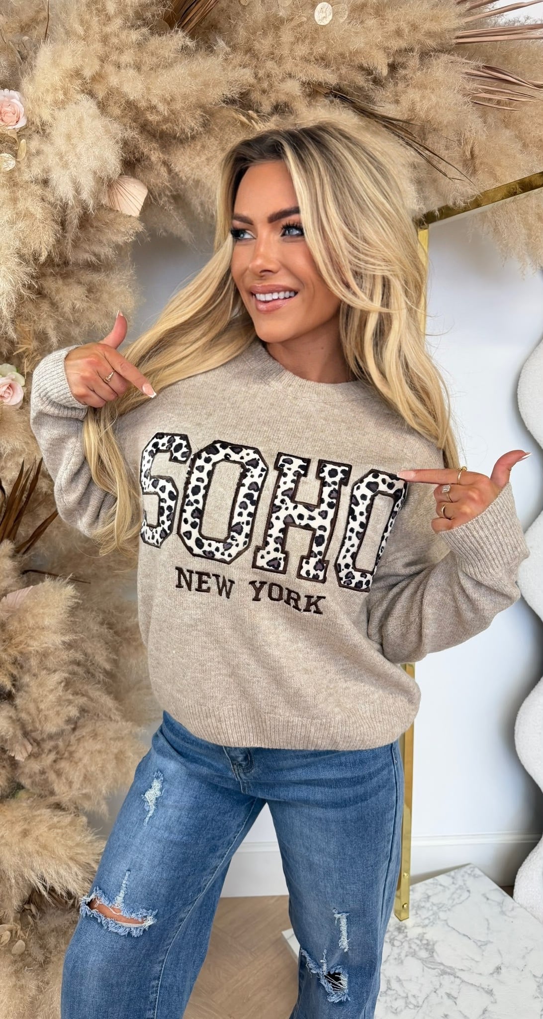 SOHO LEOPARD SWEAT 376 BEIGE