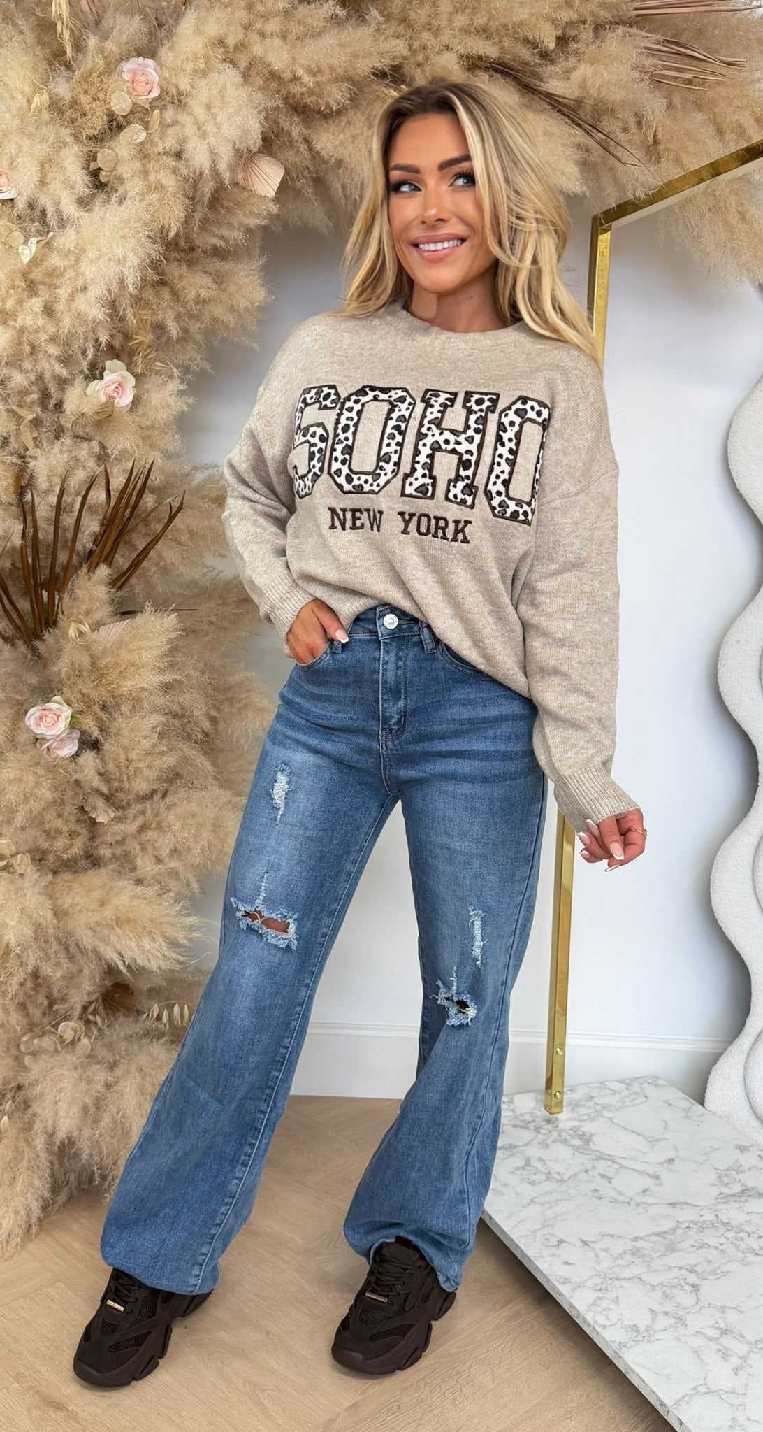 SOHO LEOPARD SWEAT 376 BEIGE
