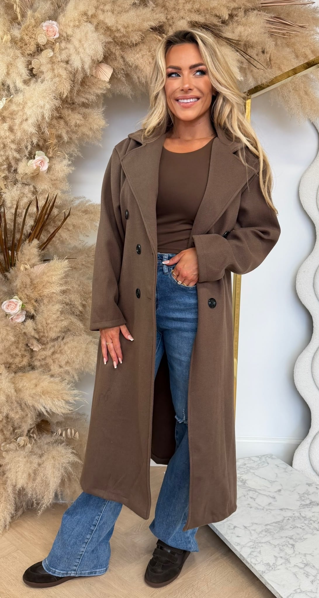 BUTTONY LUS COAT CHOCO