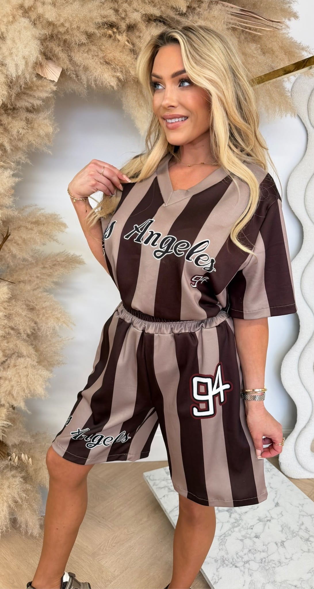 BIG STRIPE LA SET CHOCO