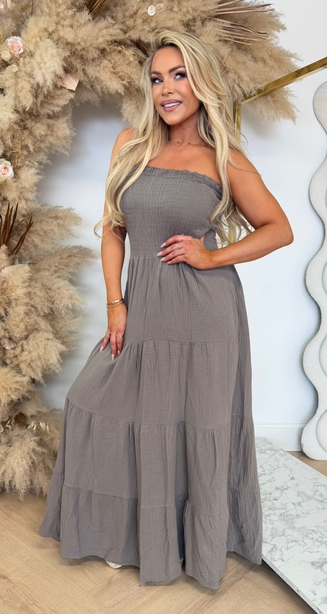ROSALYN COTTON DRESS TAUPE