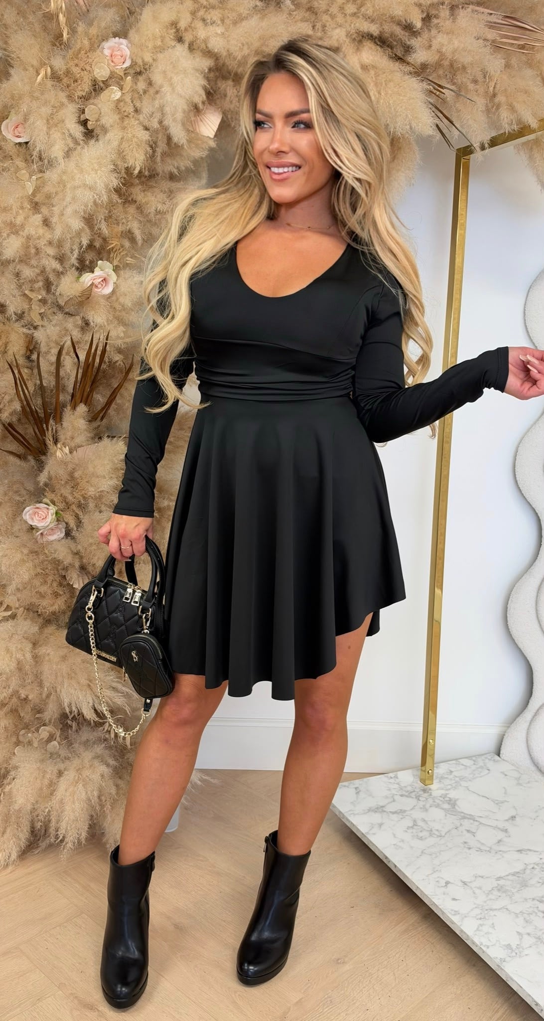 JODIE CUPPED BOORD PLAYSUIT BLACK