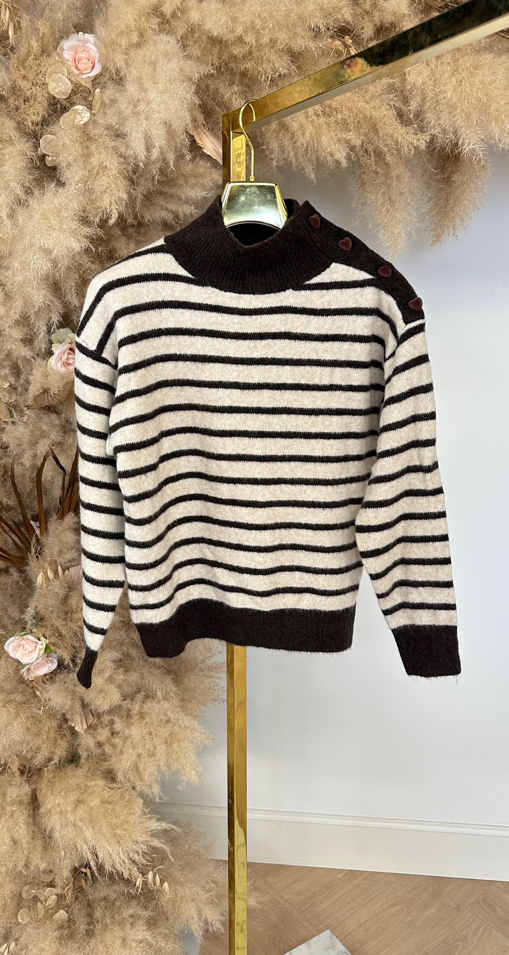STRIPE HARTJES SWEAT AM982 CHOCO