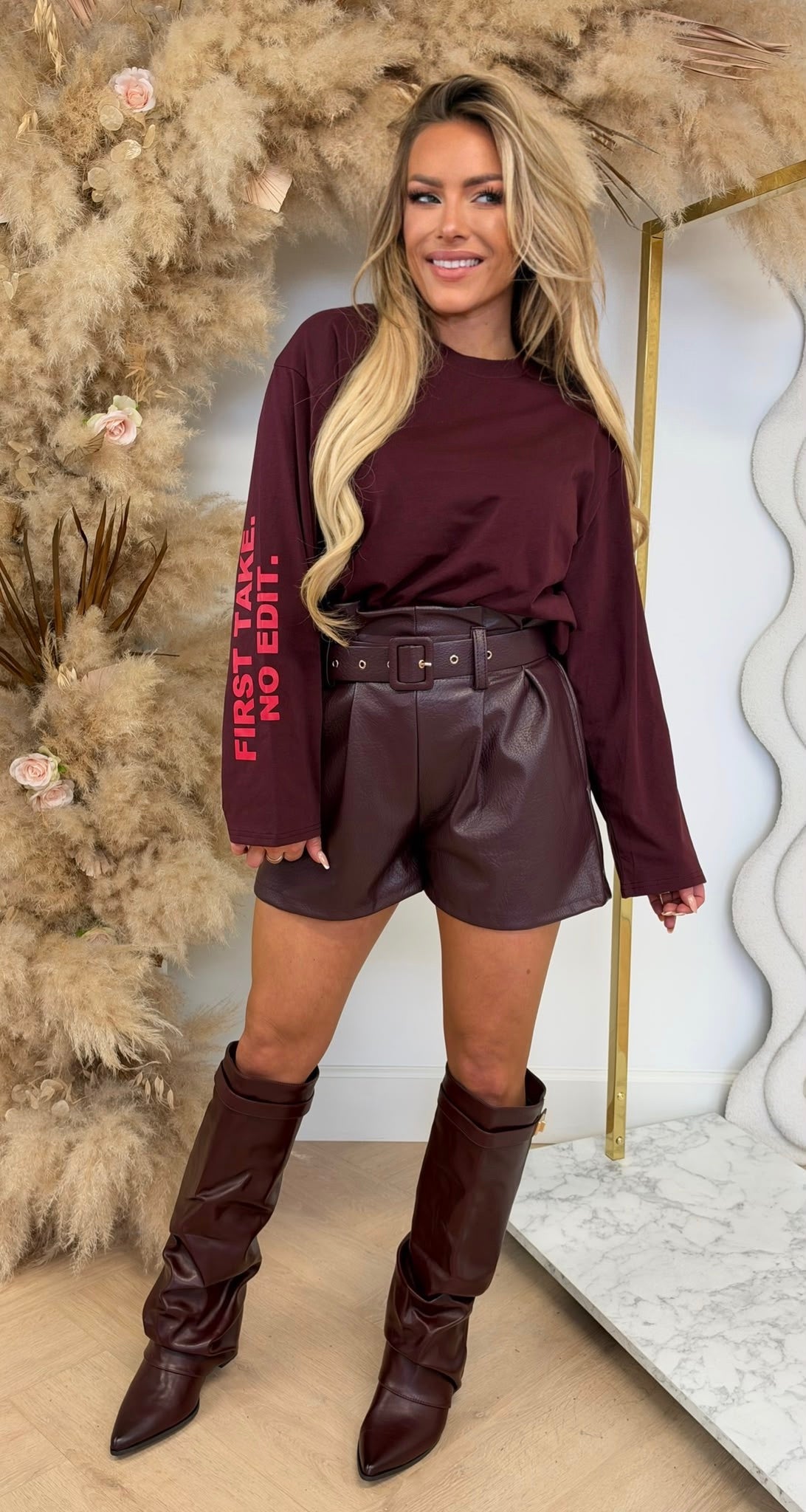 SIDE LONGSLEEVE TOP 310 BORDEAUX