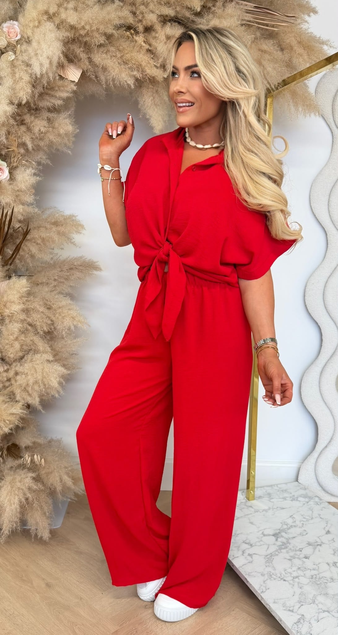 SIMPLE CLASSY CO-ORD SET RED