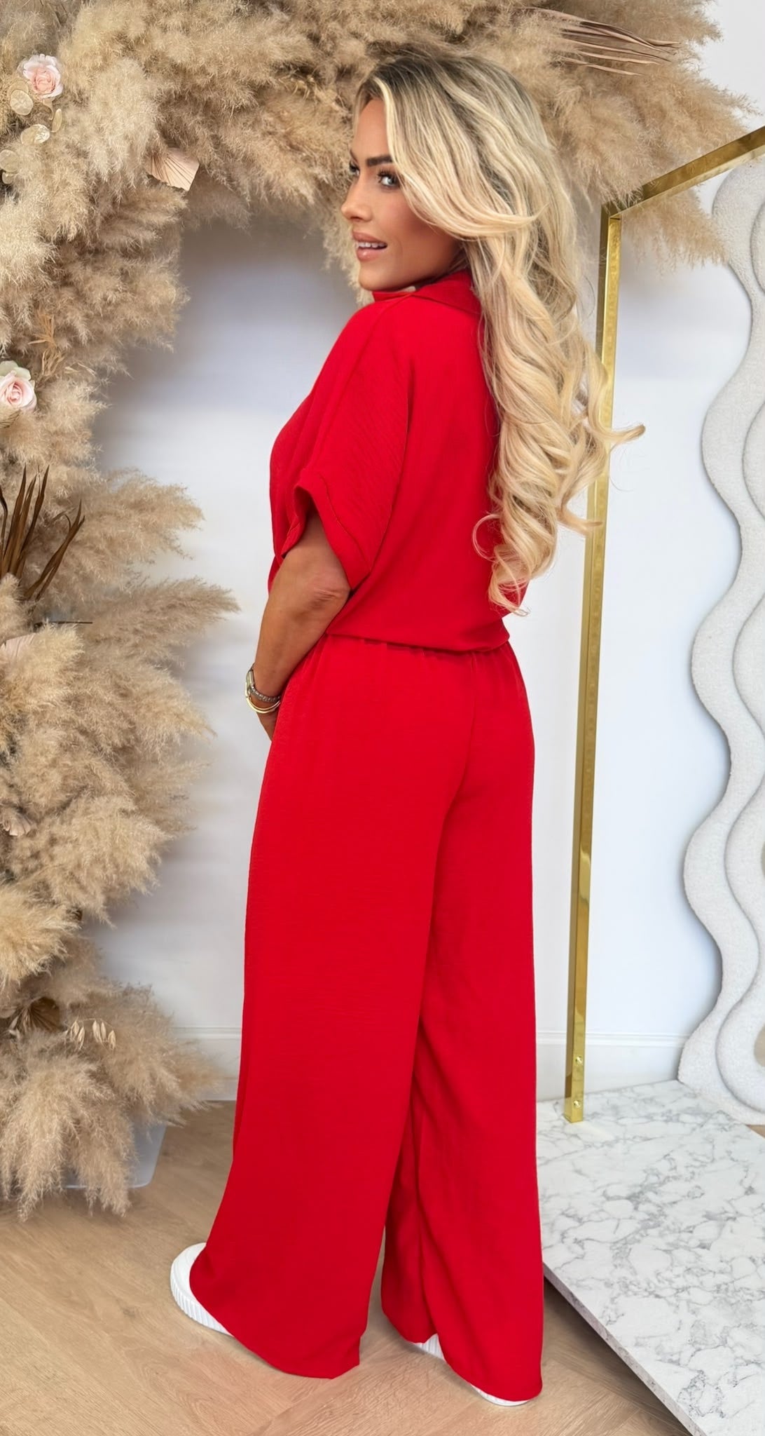 SIMPLE CLASSY CO-ORD SET RED