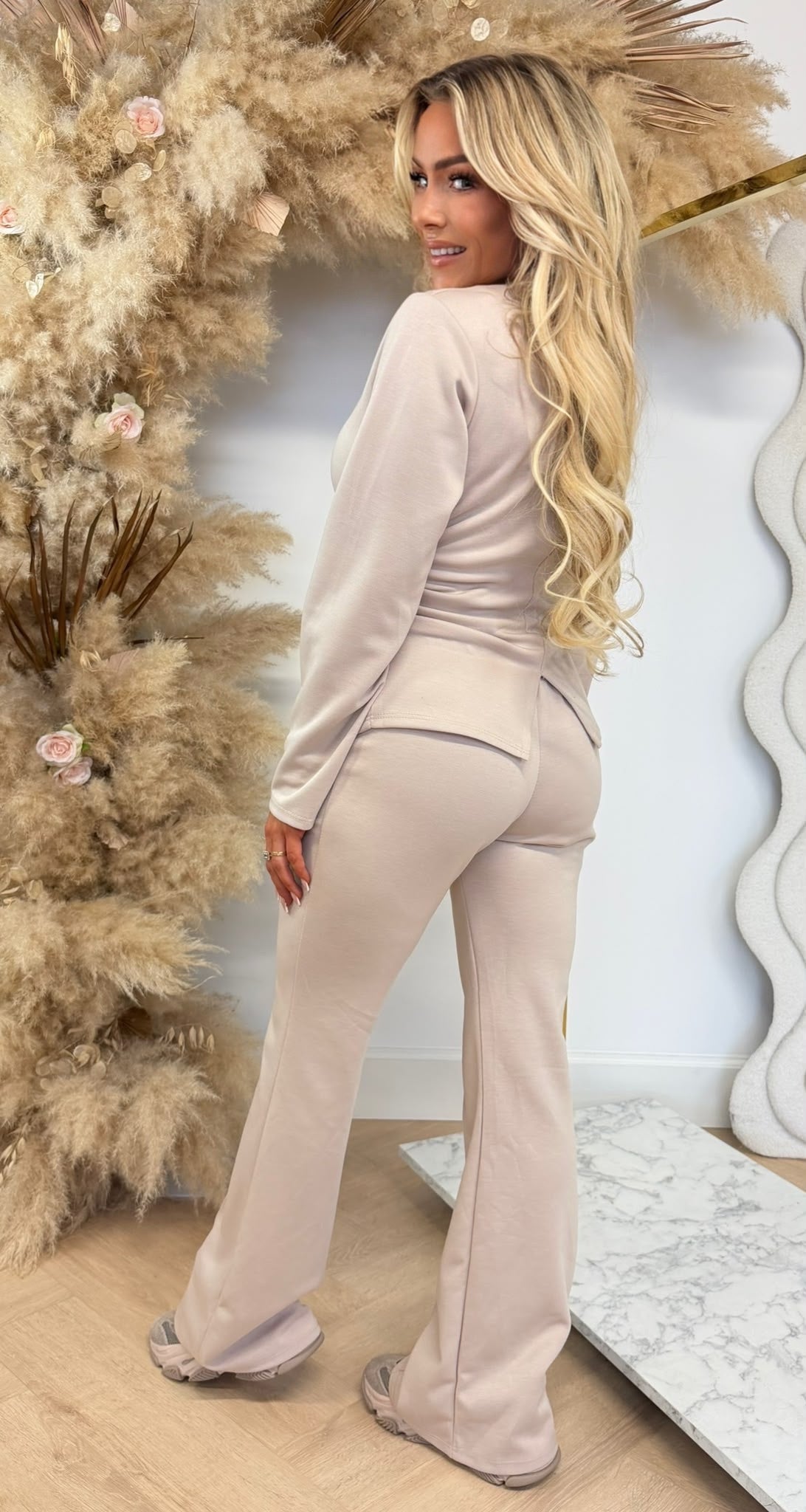 PAMMY FITTED LONGSLEEVE SET BEIGE