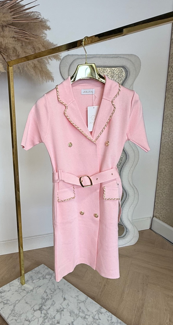 BELT CHAIN DRESS 6067 PINK